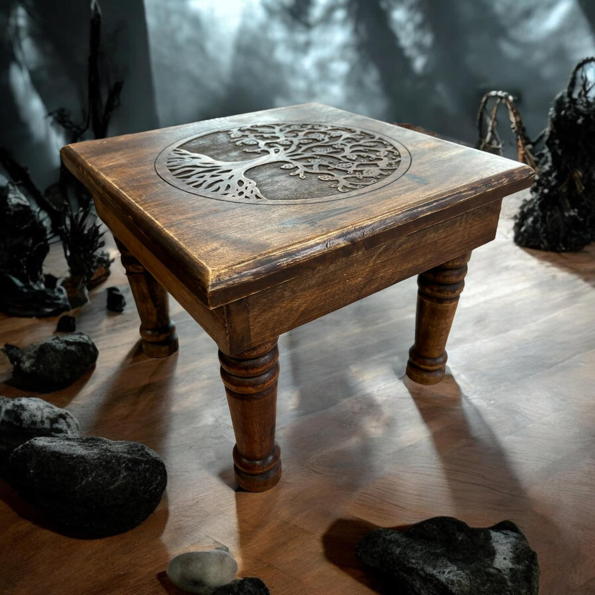 Table d'autel Arbre de Vie, bois de manguier