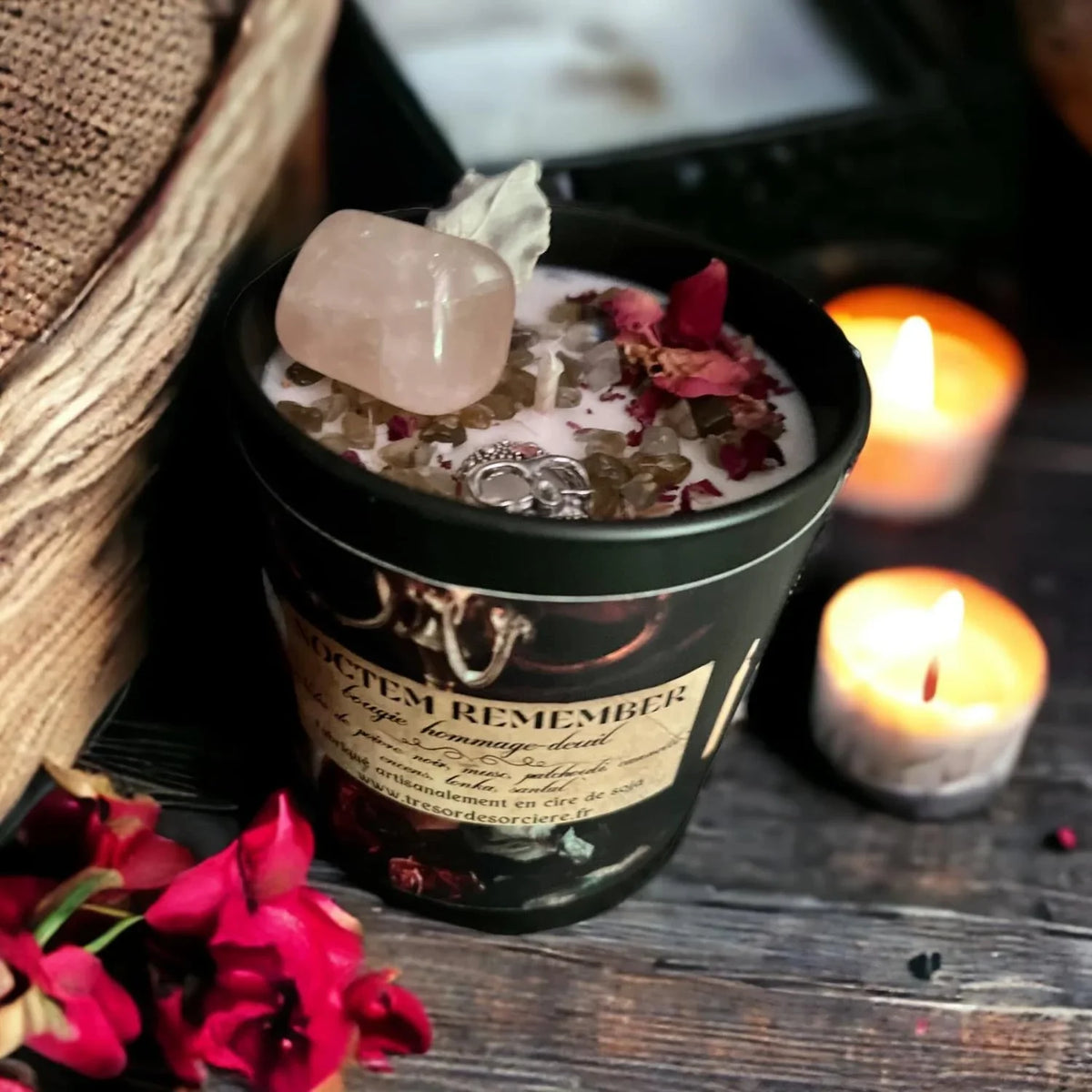 Bougie Noctem Remember, bougie hommage rituel deuil