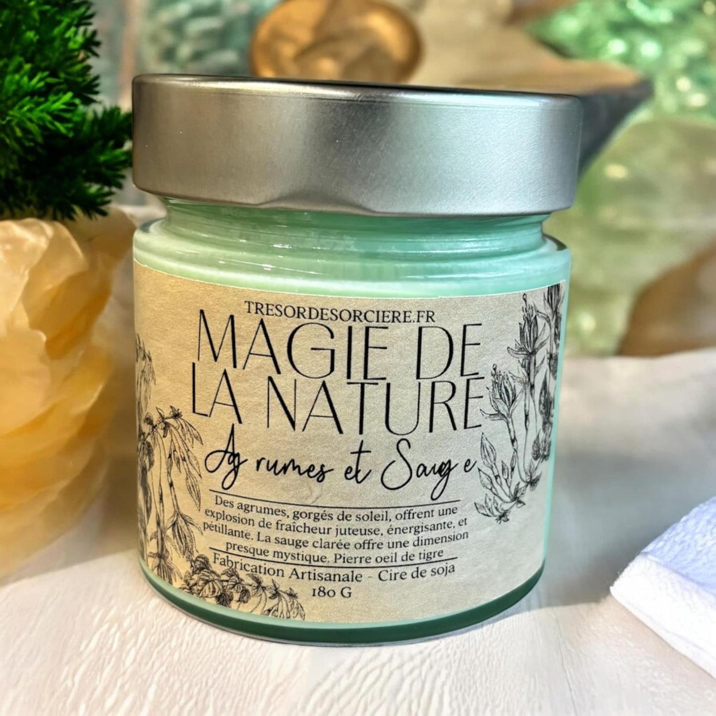 Bougie magie de la nature "agrumes et sauge"