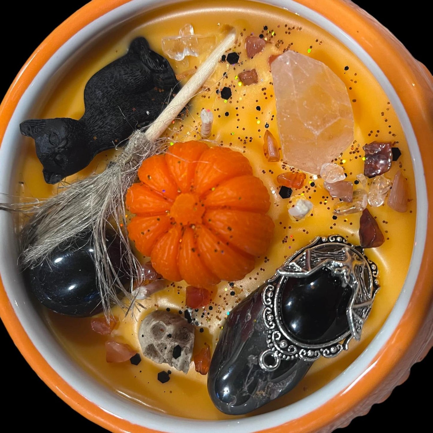 Bougie citrouille, bougie de Samhain, bougie sorcière