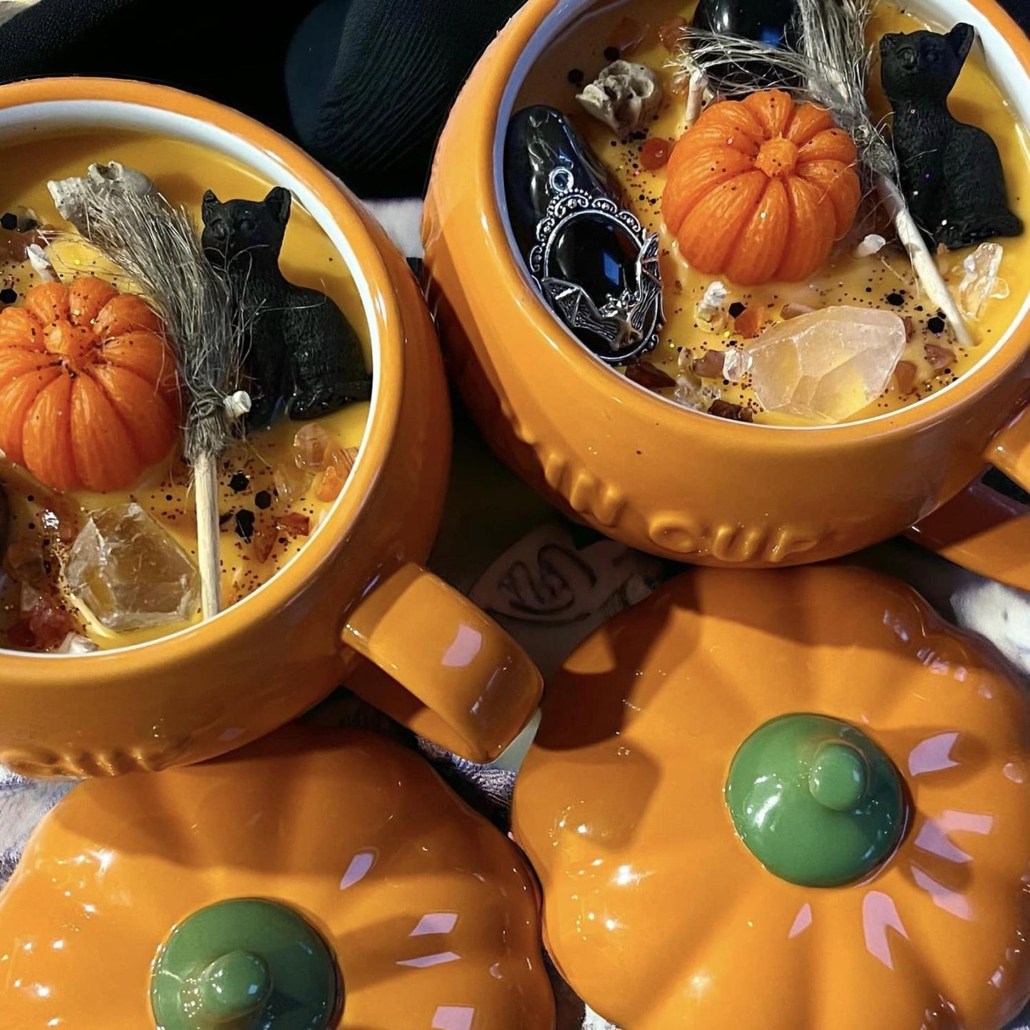 Bougie citrouille, bougie de Samhain, bougie sorcière
