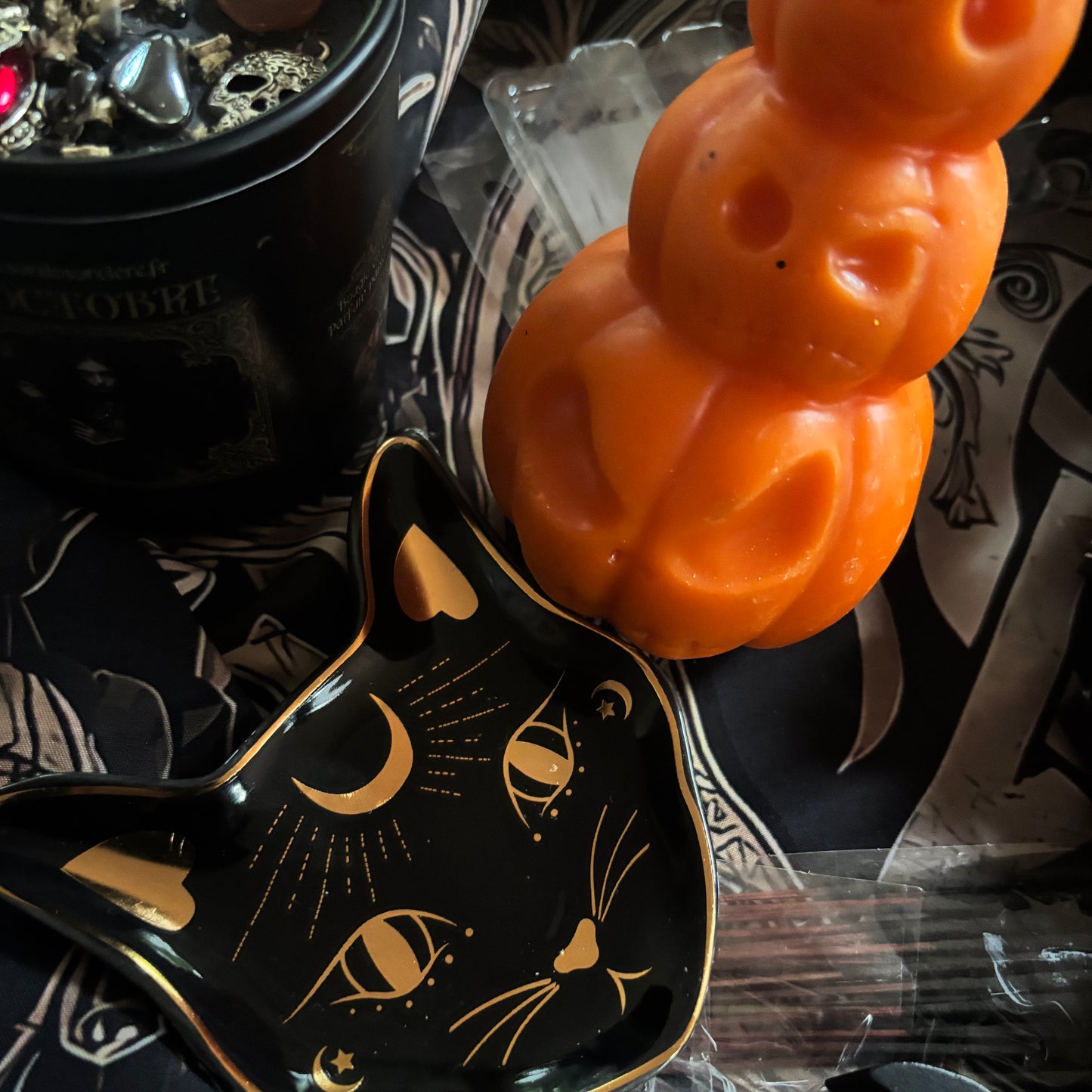 Coffret de Samhain, box de Samhain, sabbat de Samhain, box halloween, bougie samhain, encens samhain