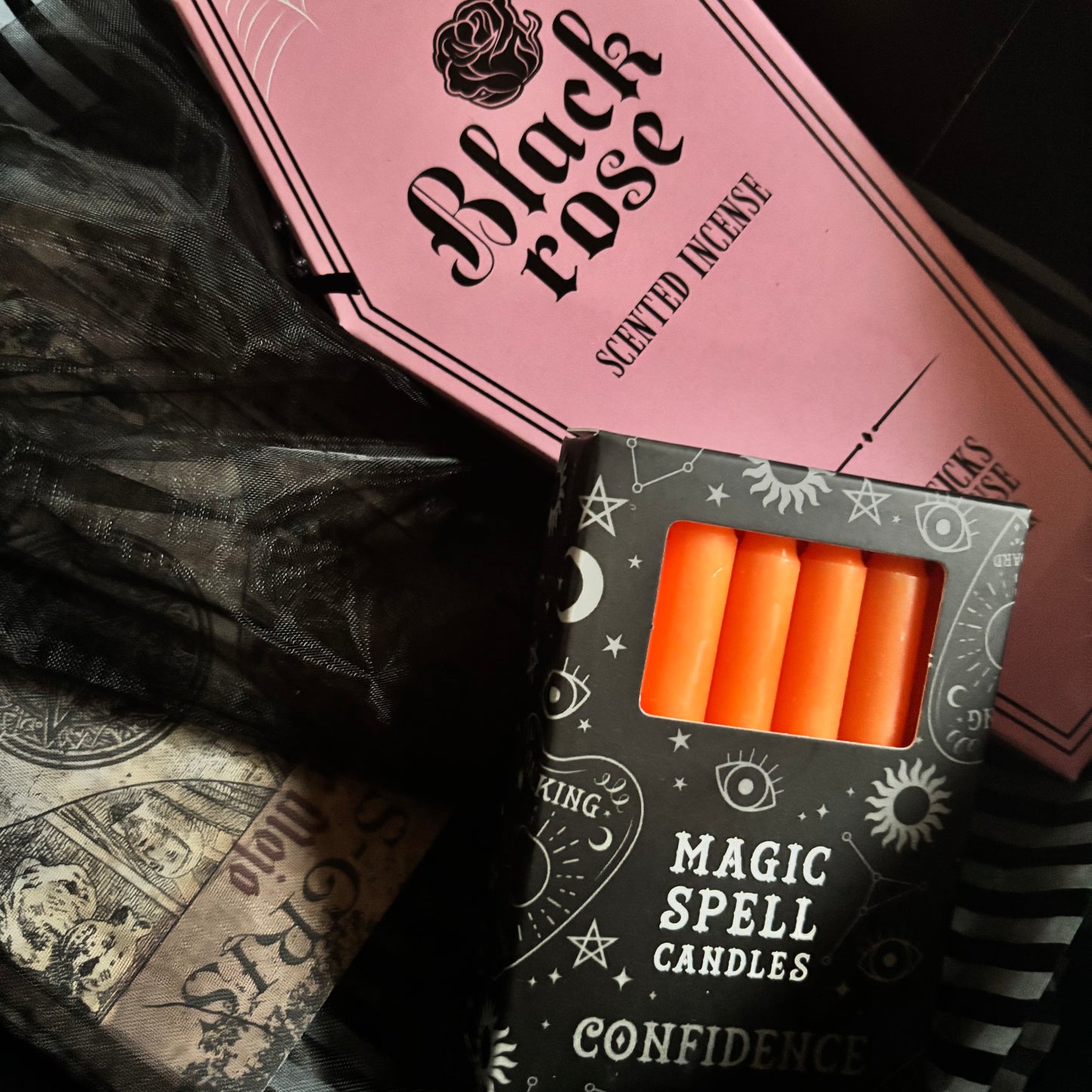 Coffret de Samhain, box de Samhain, sabbat de Samhain, box halloween, bougie samhain, encens samhain