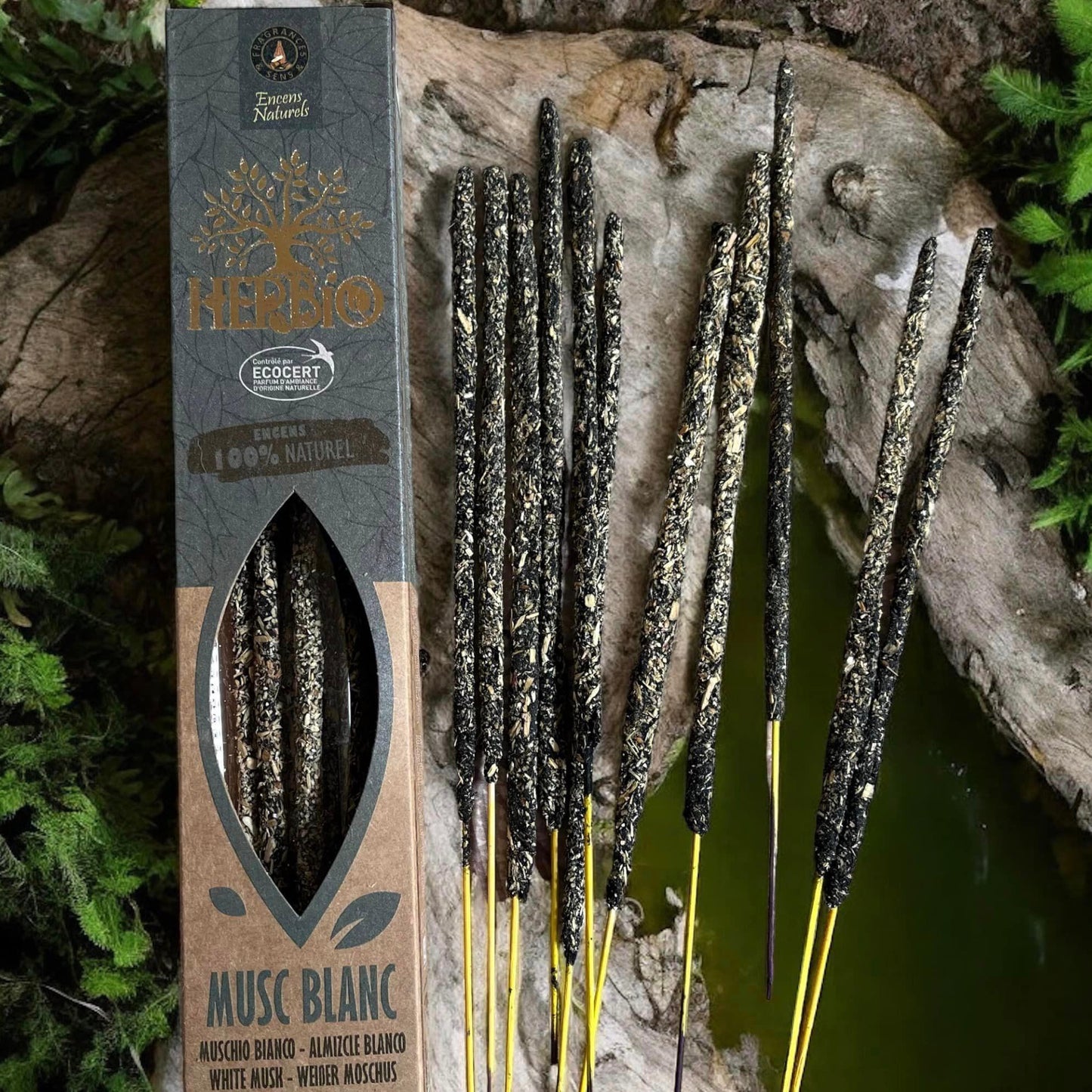 Encens Herbio musc blanc, encens rituel naturel, encens sorcière