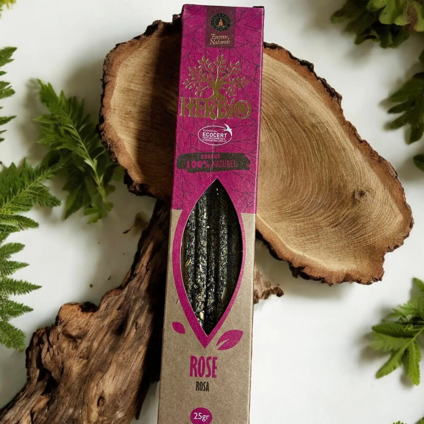 Encens Herbio Rose, détail bâtonnets