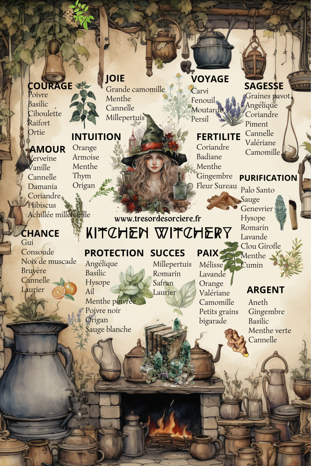 Poster plastifié "kitchen witch"
