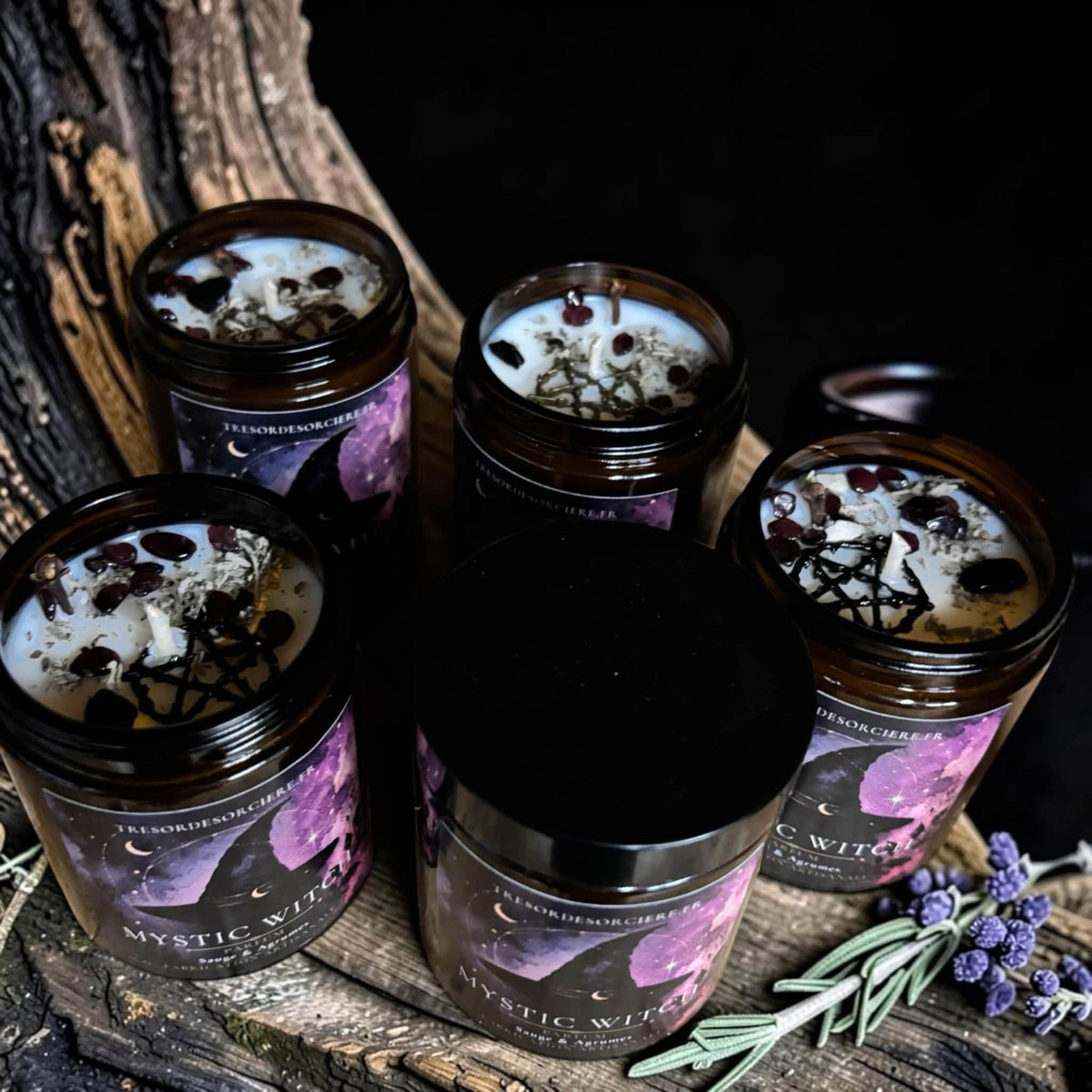 Bougie Mystic Witch, bougie d'intention cire de soja