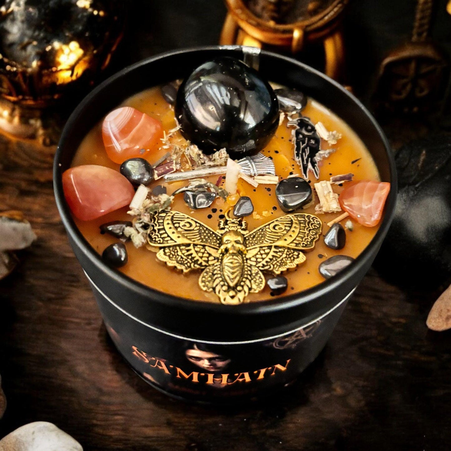 Box de Samhain, witch box samhain, coffret samhain, box sorcière, sabbat de Samhain, bougie de Samhain,