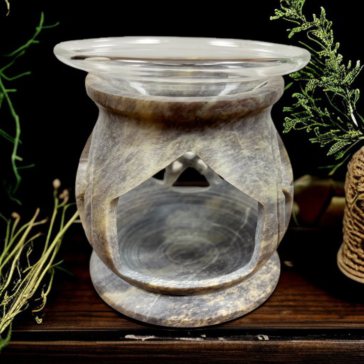 Brûleur en stéatite, brûleur à fondants pentacle, brûle parfum