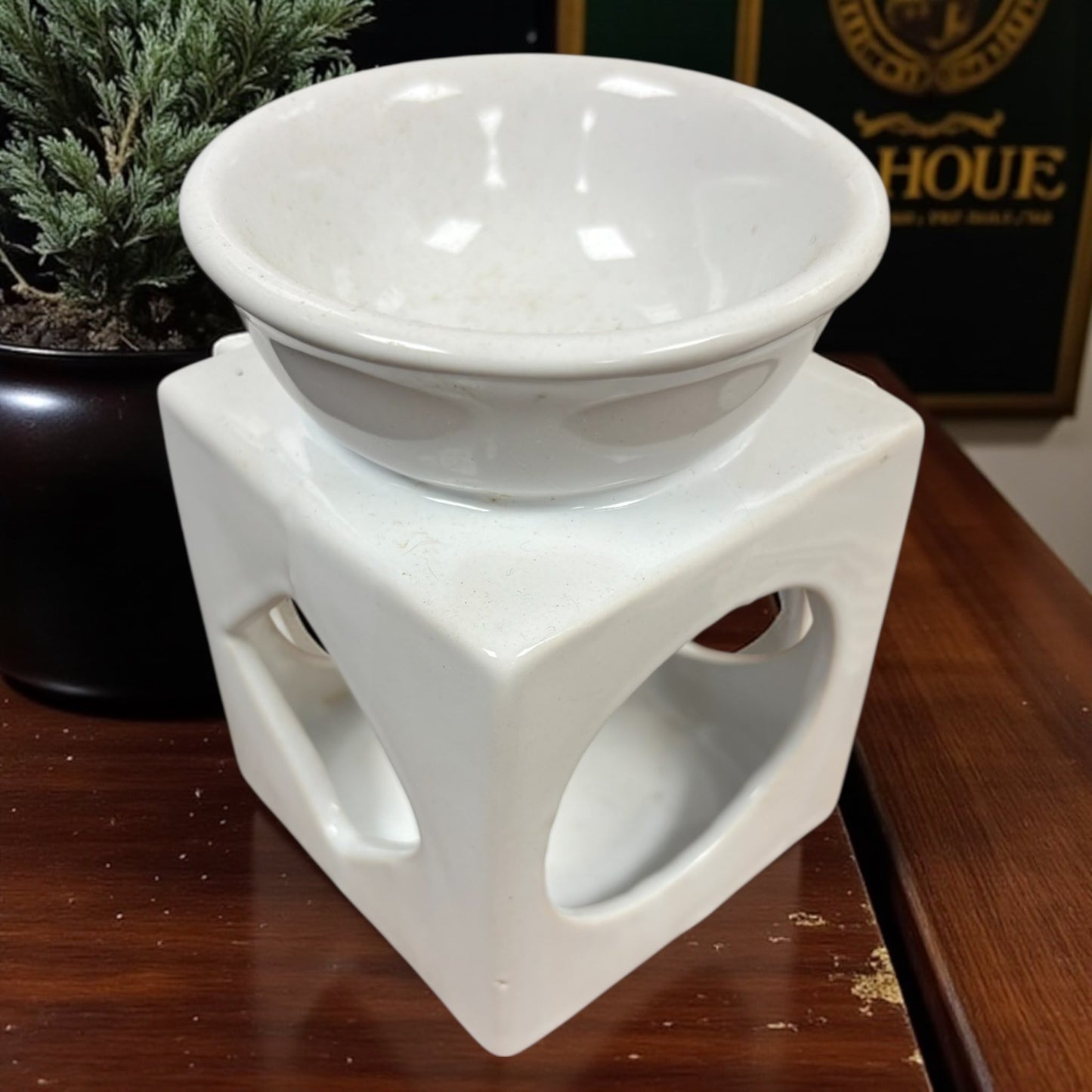 Brûleur à cire, brûle parfum blanc