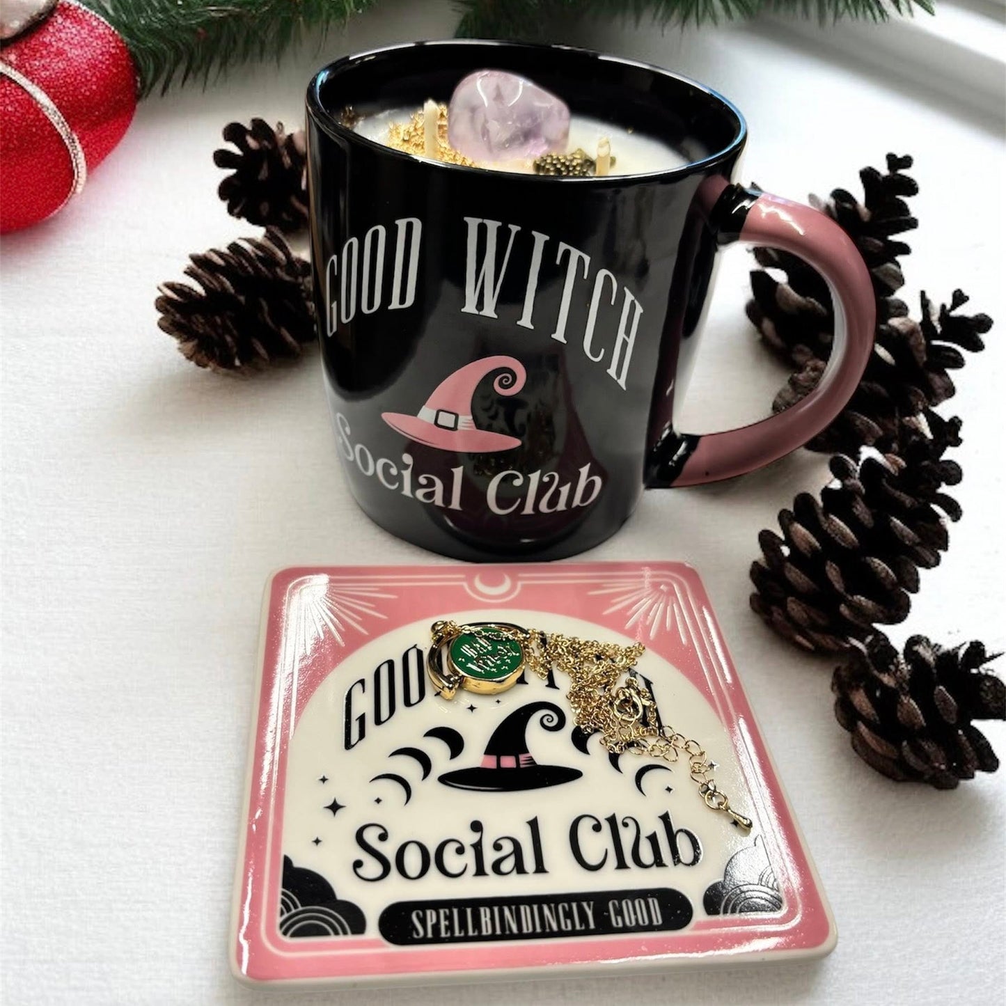 Bougie mug "good witch", bougie sorcière, bougie