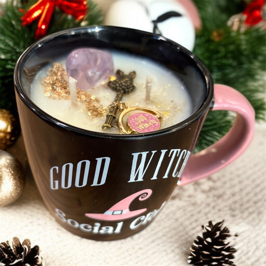 Bougie mug "good witch", bougie sorcière, bougie