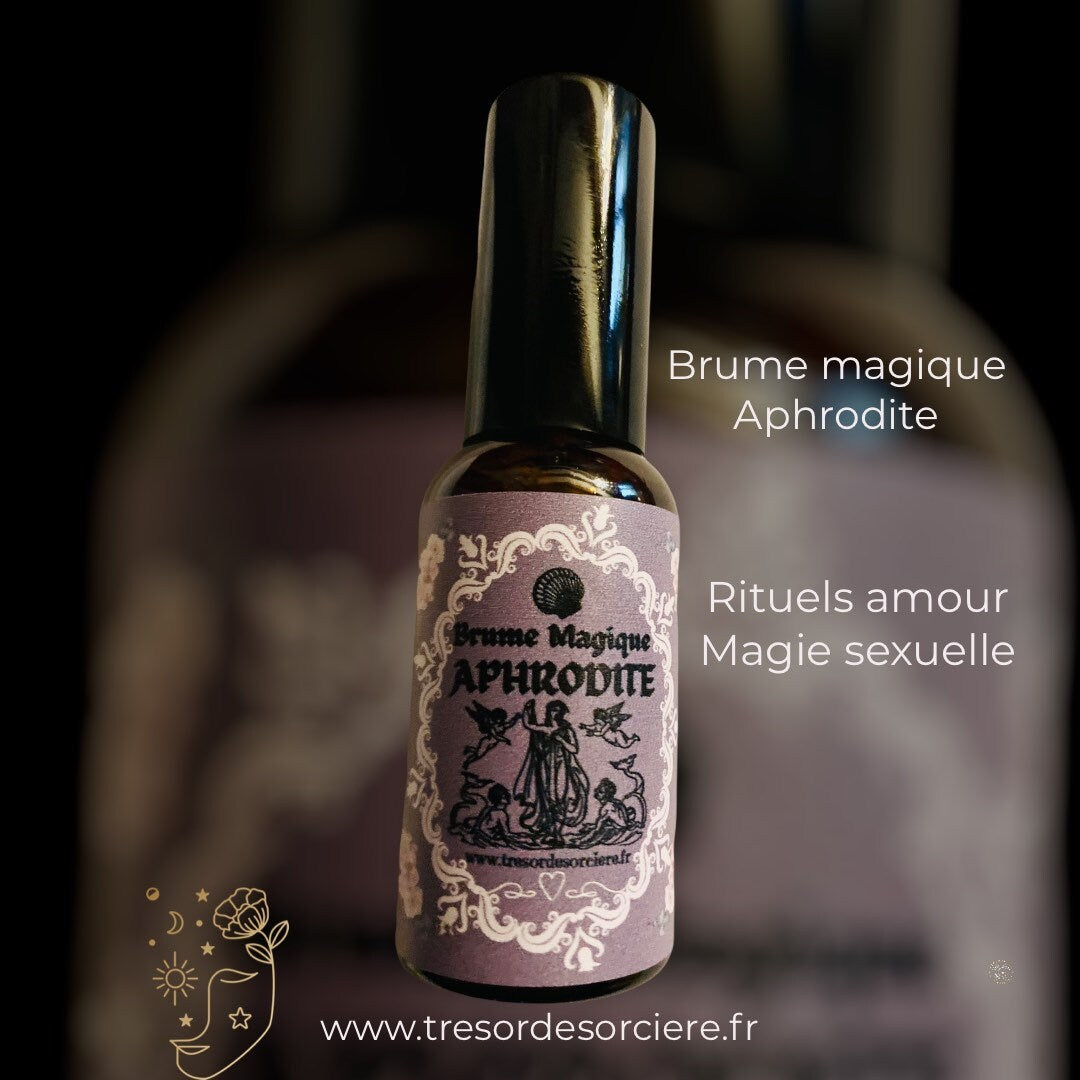 Huile et brume d’attraction Aphrodite, amour, sorcellerie, sort, rituel, wicca, ésotérique, wiccan, huile onction