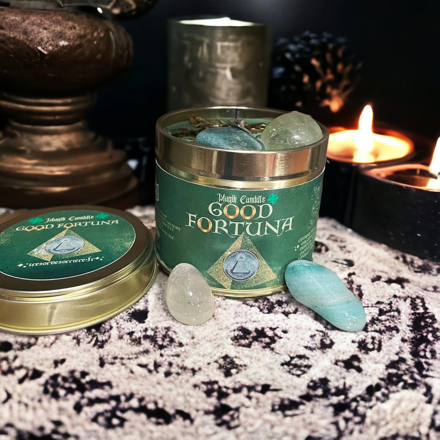 Bougie chance, prospérité, abondance "Good Fortuna"