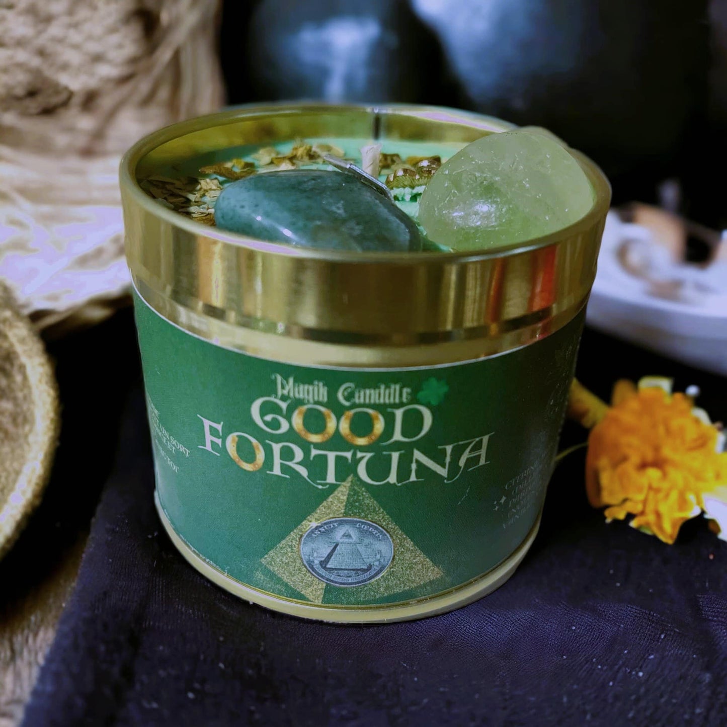 Bougie chance, prospérité, abondance "Good Fortuna"
