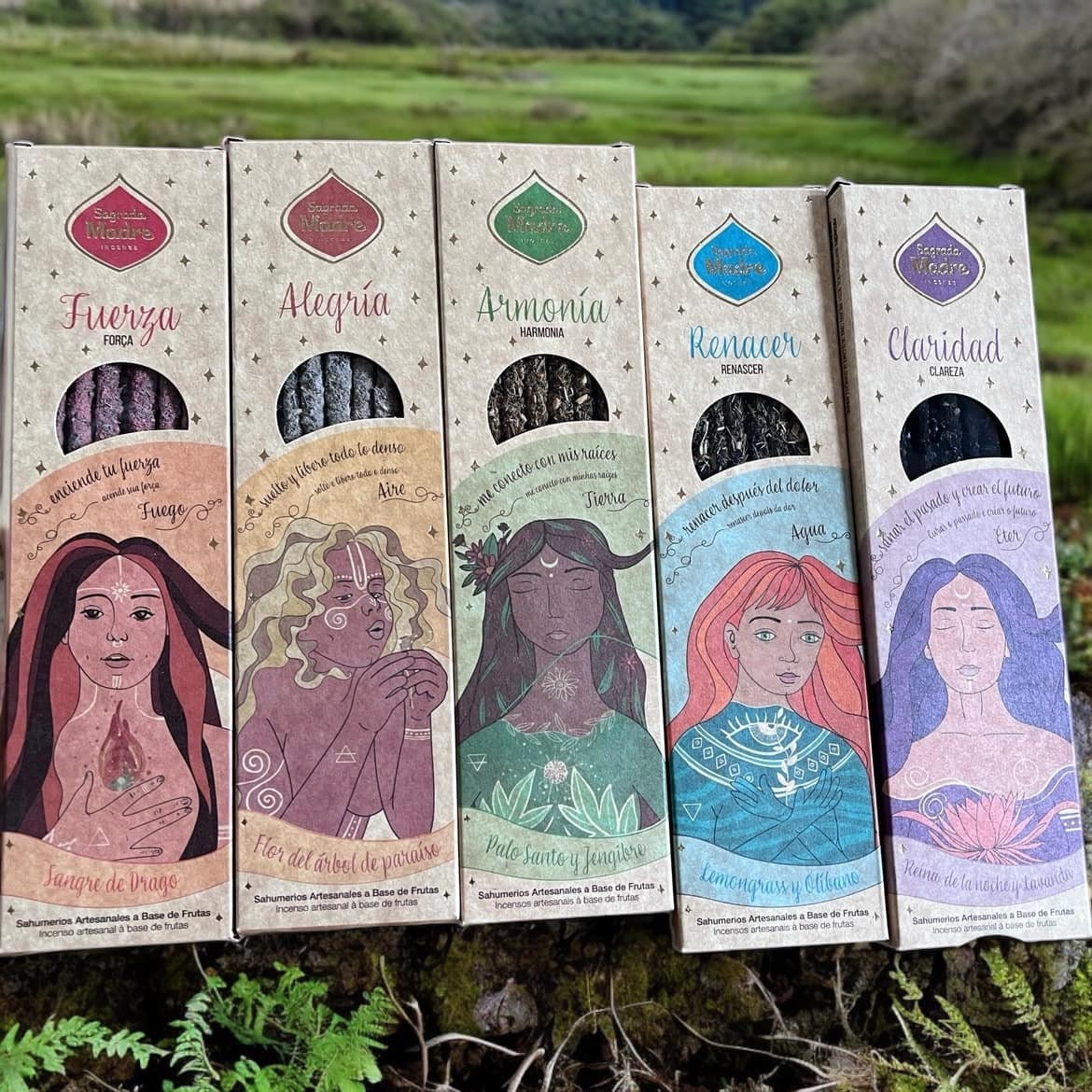 Pack 5 paquets encens sagrada madre, encens 5 éléments, encens sagrada madre