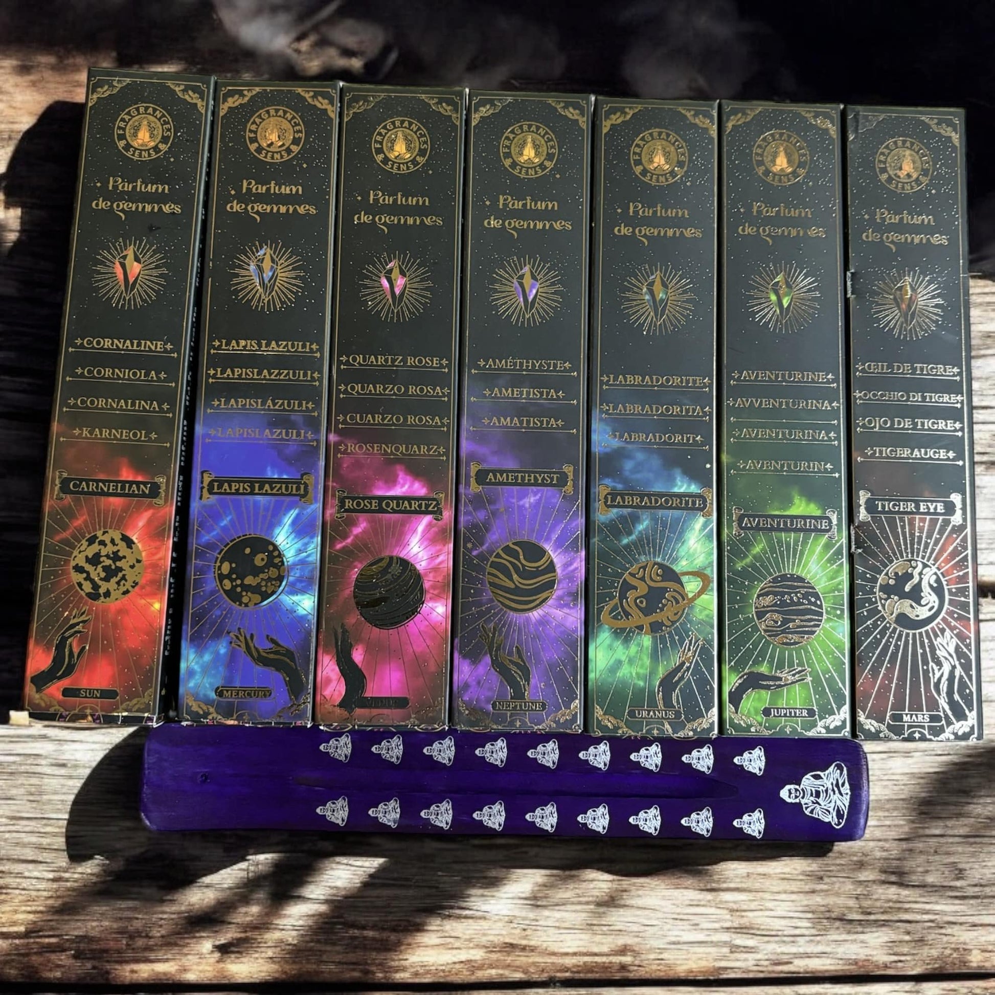 Pack de 7 boîtes d'encens parfum de gemmes