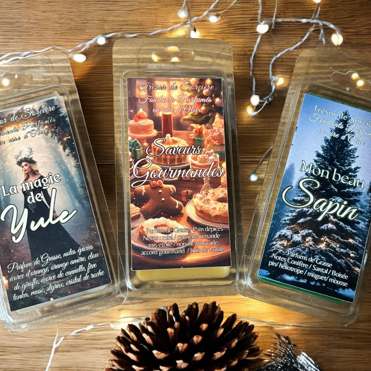 fondants de cire parfumés, fondants de cire "Mon beau sapin", fondants parfumés Noël, fondants Yule