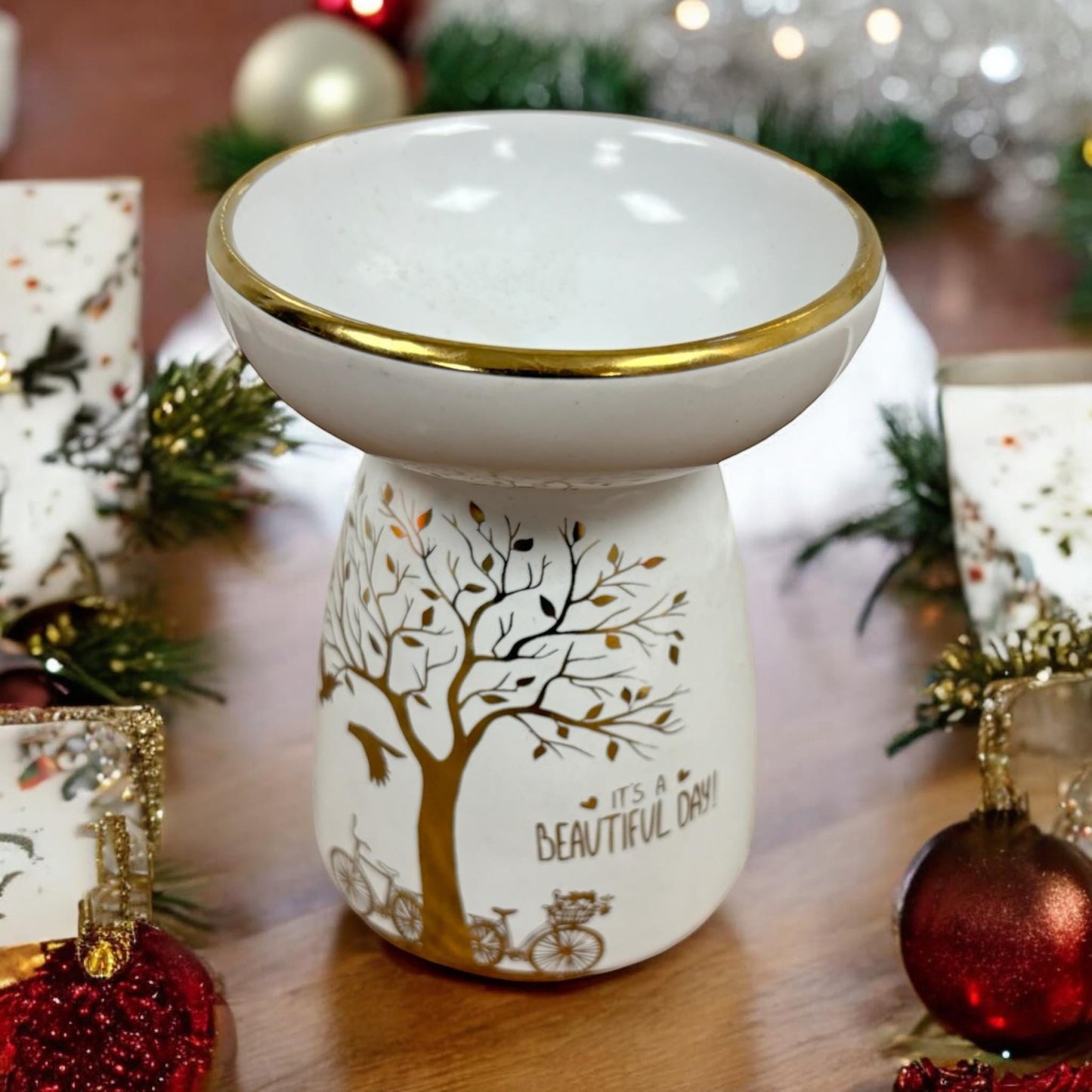 coffret Noël fondants parfumés et brûleur, cadeau Noël, fondants parfumés en cire d'olive, fondants de cire