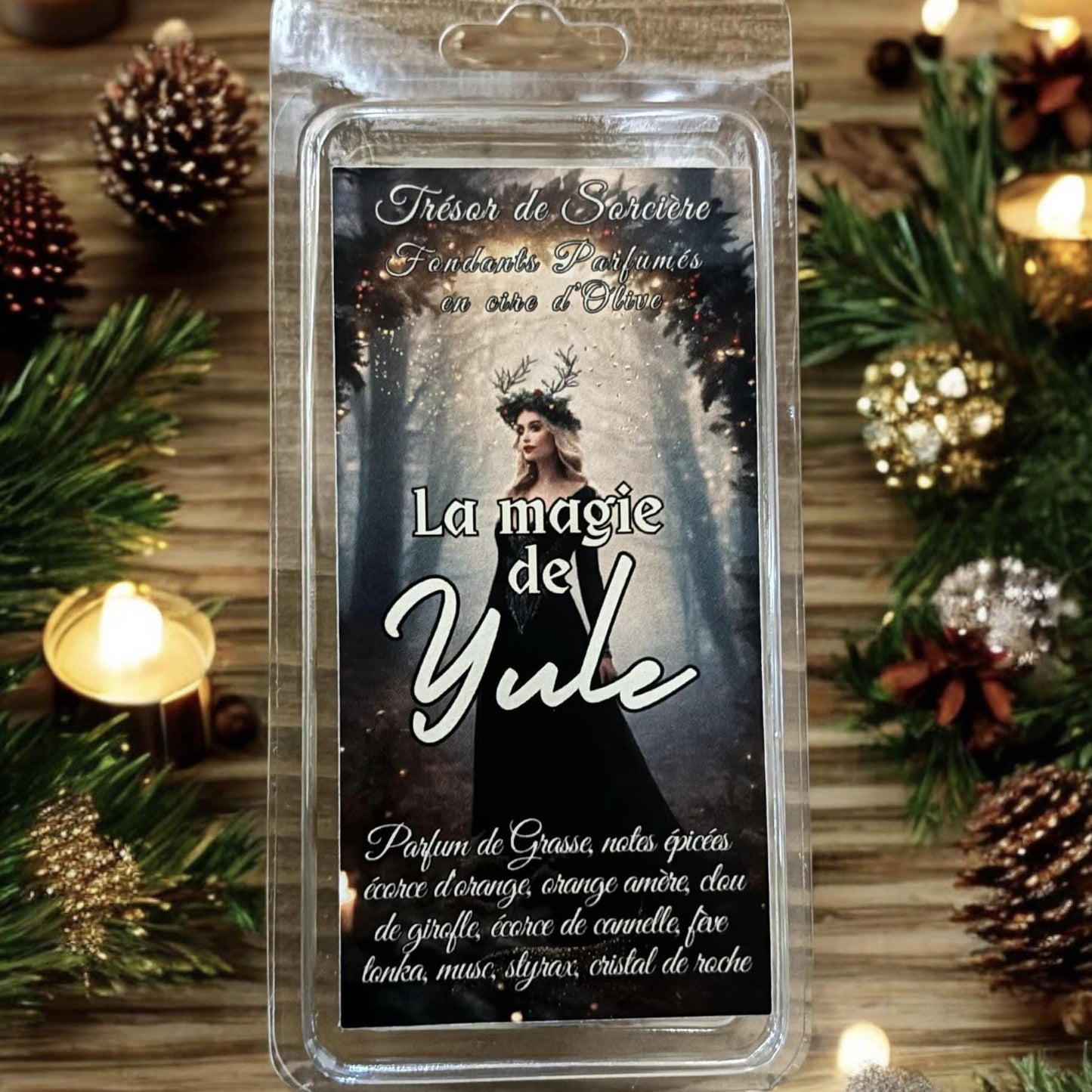 coffret Noël fondants parfumés et brûleur, cadeau Noël, fondants parfumés en cire d'olive, fondants de cire