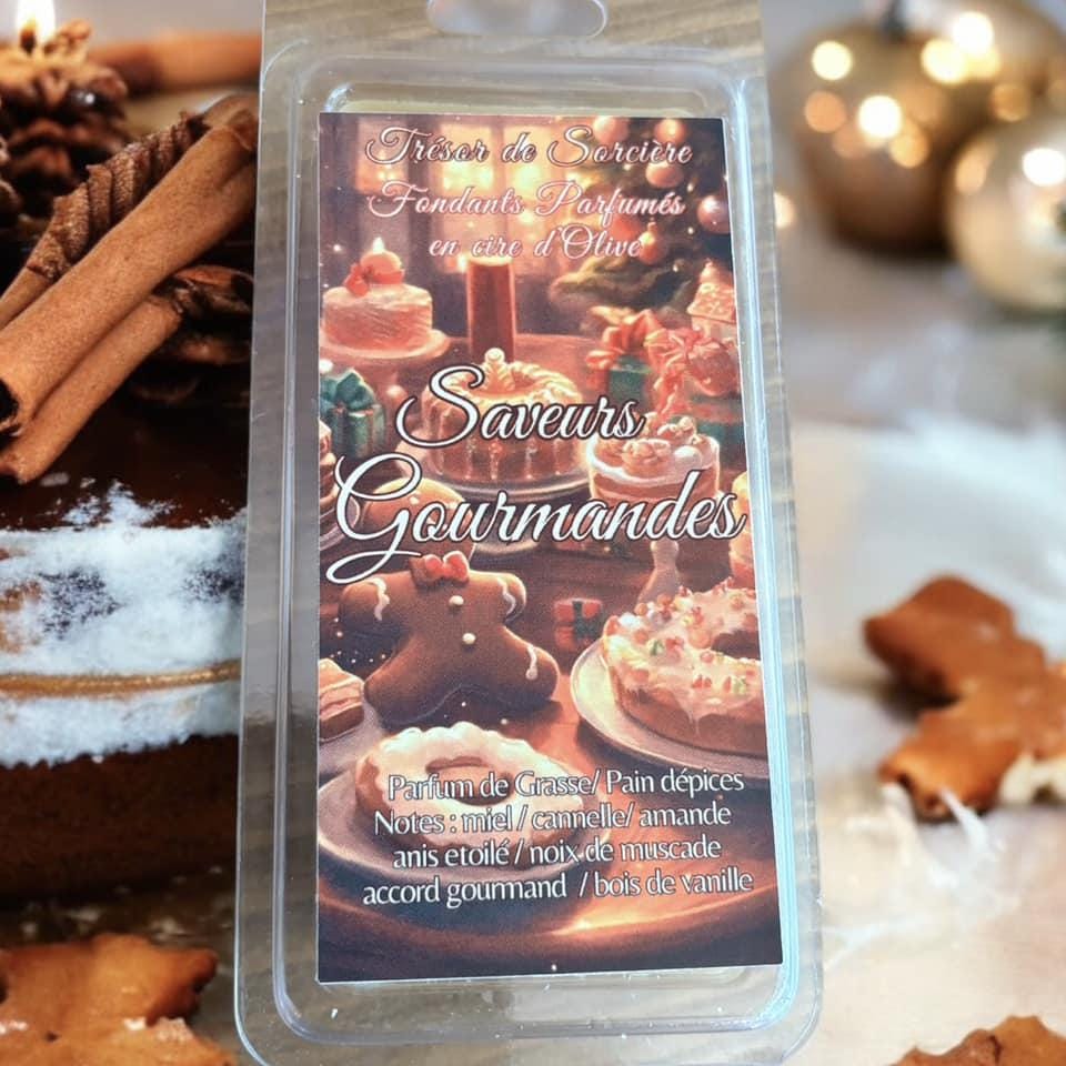 coffret Noël fondants parfumés et brûleur, cadeau Noël, fondants parfumés en cire d'olive, fondants de cire