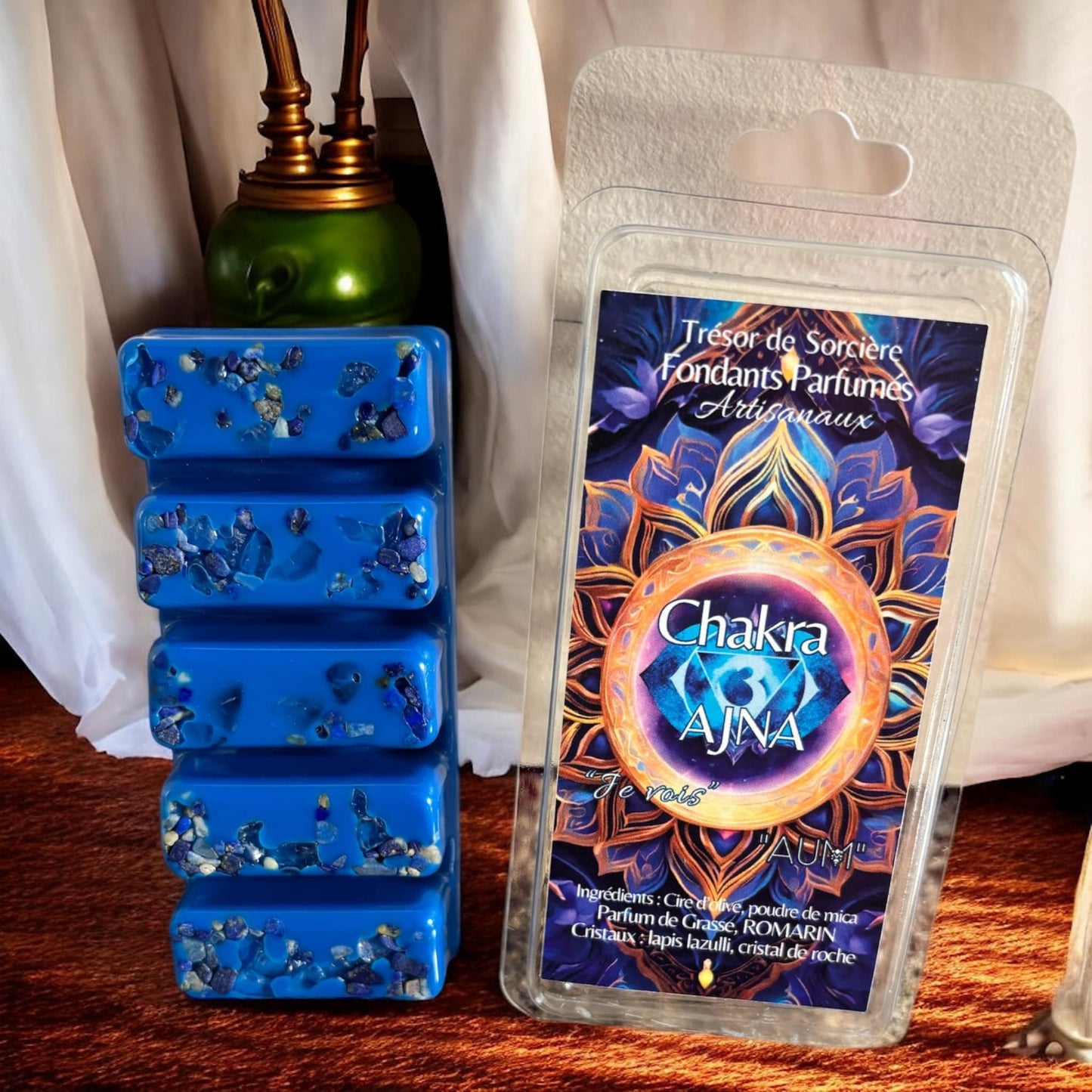 coffret chakras fondants, coffret fondants parfumés, fondants chakras, fondants d'intention, fondants sorcière, chakras