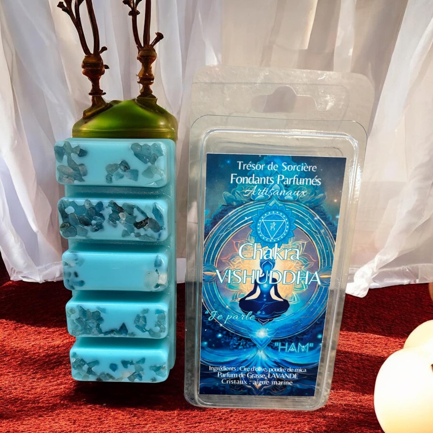 coffret chakras fondants, coffret fondants parfumés, fondants chakras, fondants d'intention, fondants sorcière, chakras