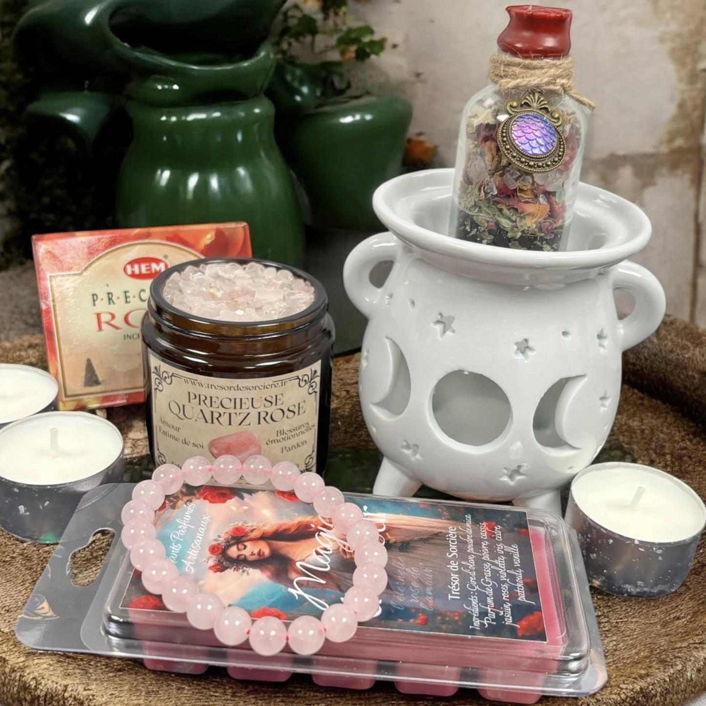 coffret cadeau saint valentin, fondants de cire parfumés, coffret bougie et fondants, saint valentin