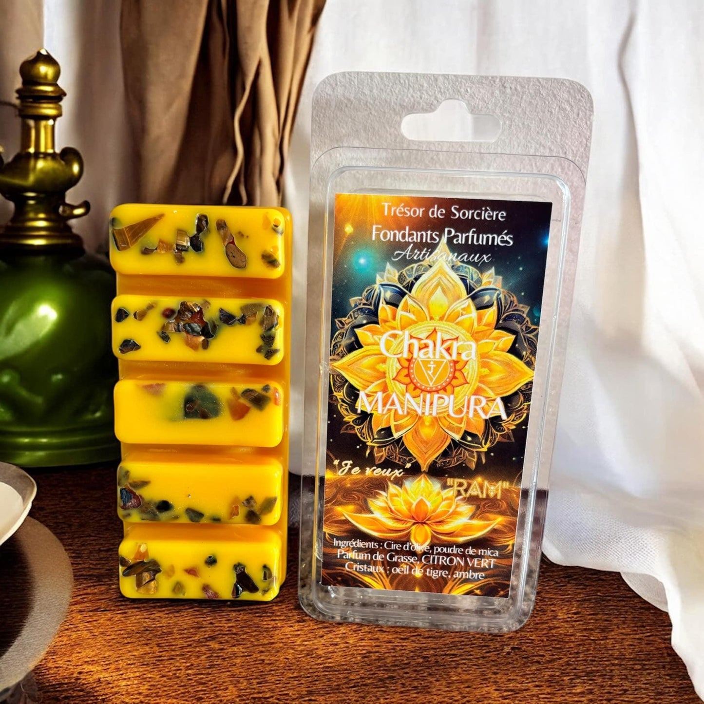 coffret chakras fondants, coffret fondants parfumés, fondants chakras, fondants d'intention, fondants sorcière, chakras
