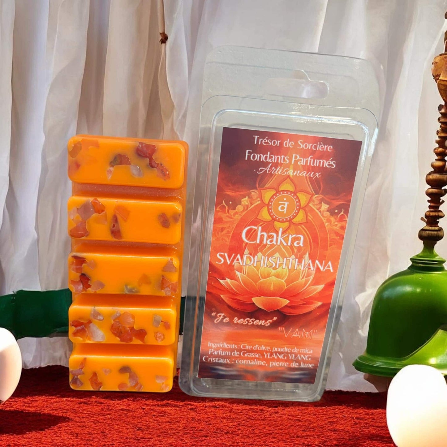 coffret chakras fondants, coffret fondants parfumés, fondants chakras, fondants d'intention, fondants sorcière, chakras