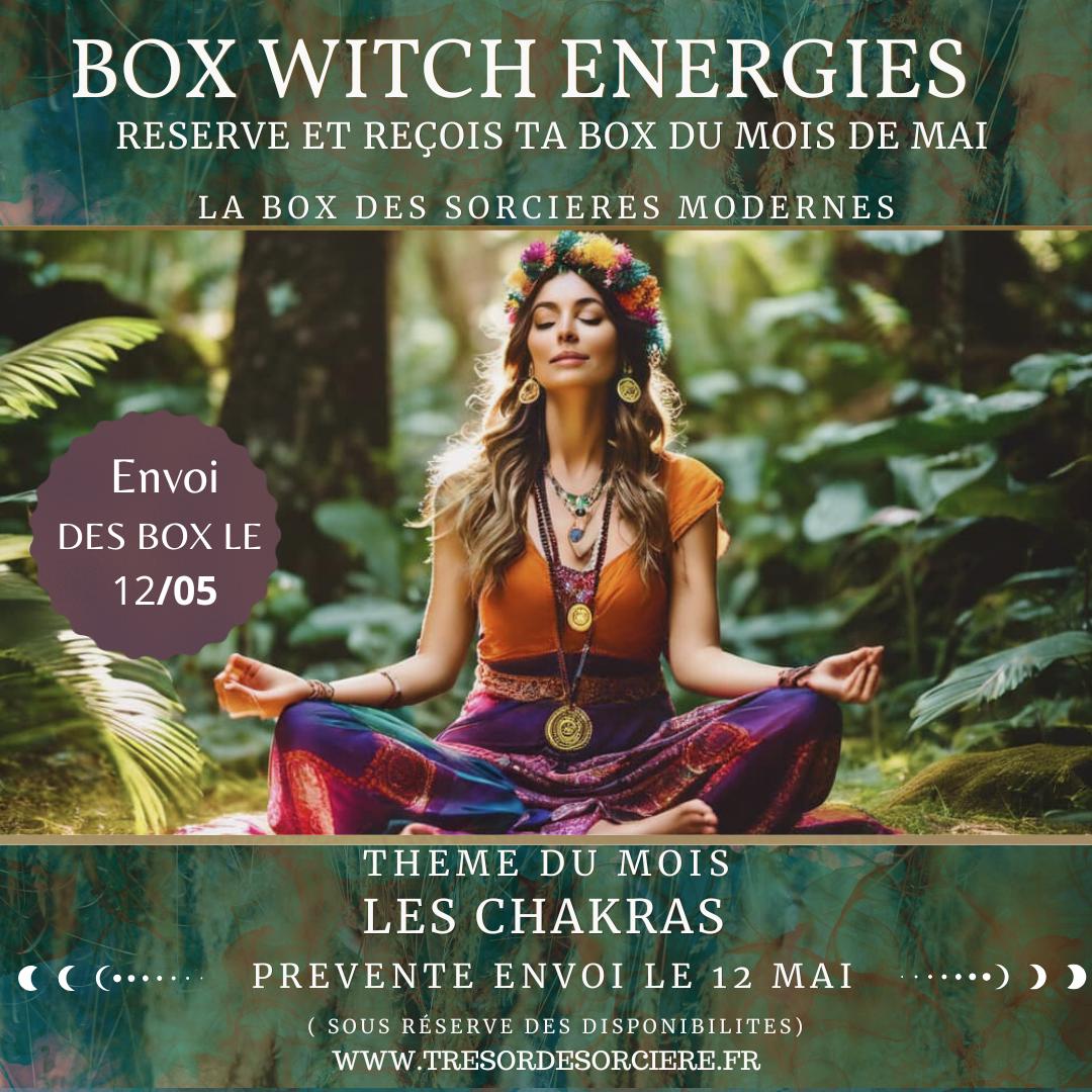 box 7 chakras, bougie chakras, encens chakras, box spirituelle, box sorcière, box mensuelle