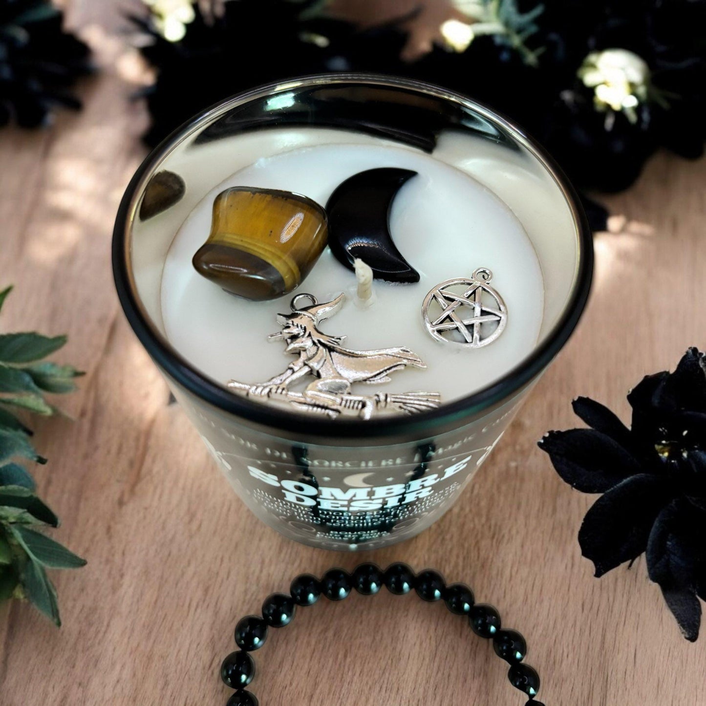 bougie "sombre désir", bougie protection, bougie d'intention, bougie magique, bougie witch, bougie sorcière,