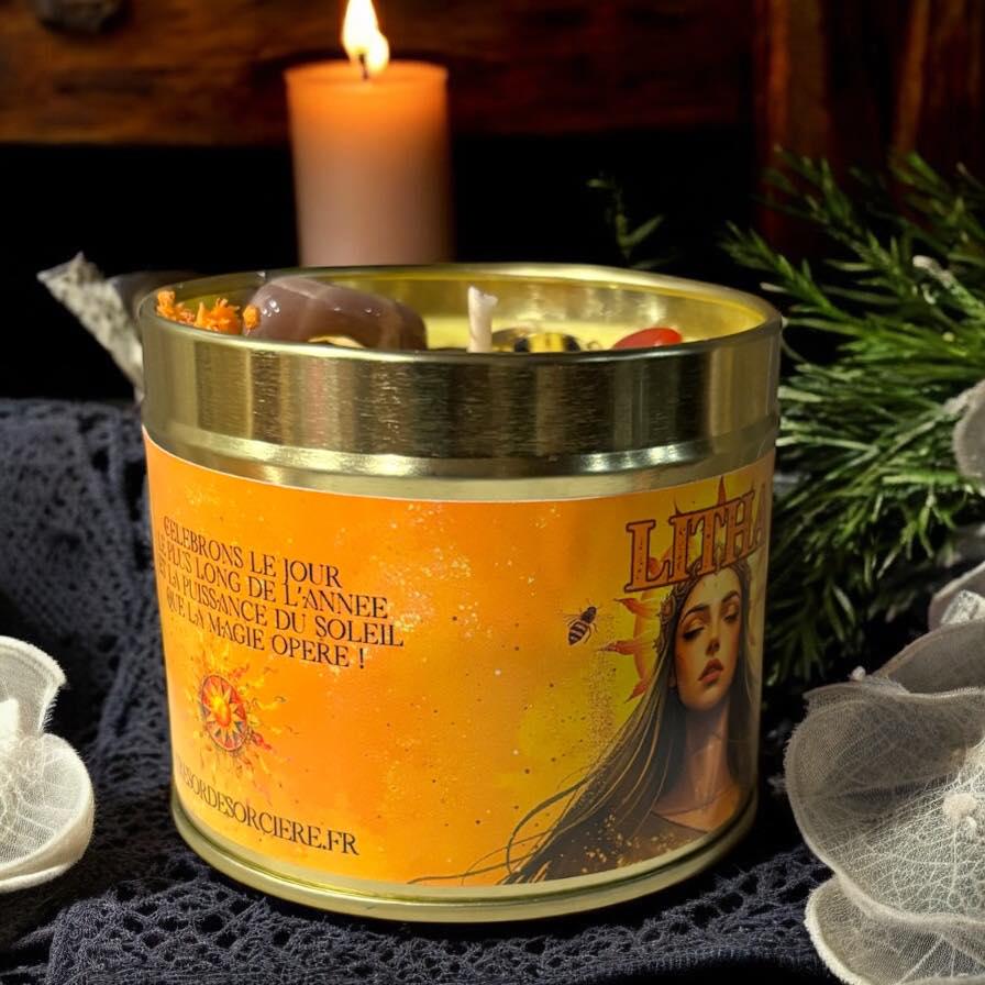 bougie Litha, sabbat de Litha, solstice d'été, summer, Litha, box Litha