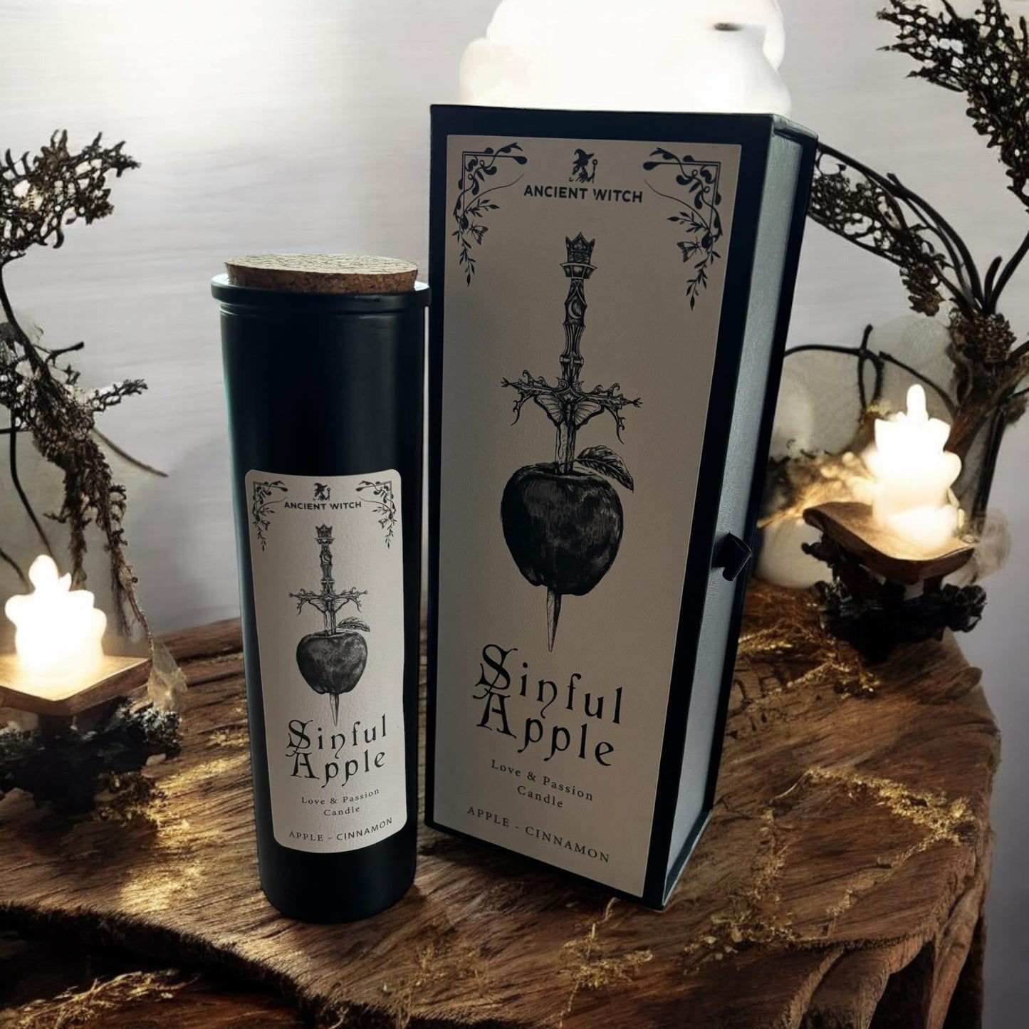 bougie gothique, bougie rituel, bougie sorcière, witch candle, bougie magique, coffret bougie, bougie ésotérique
