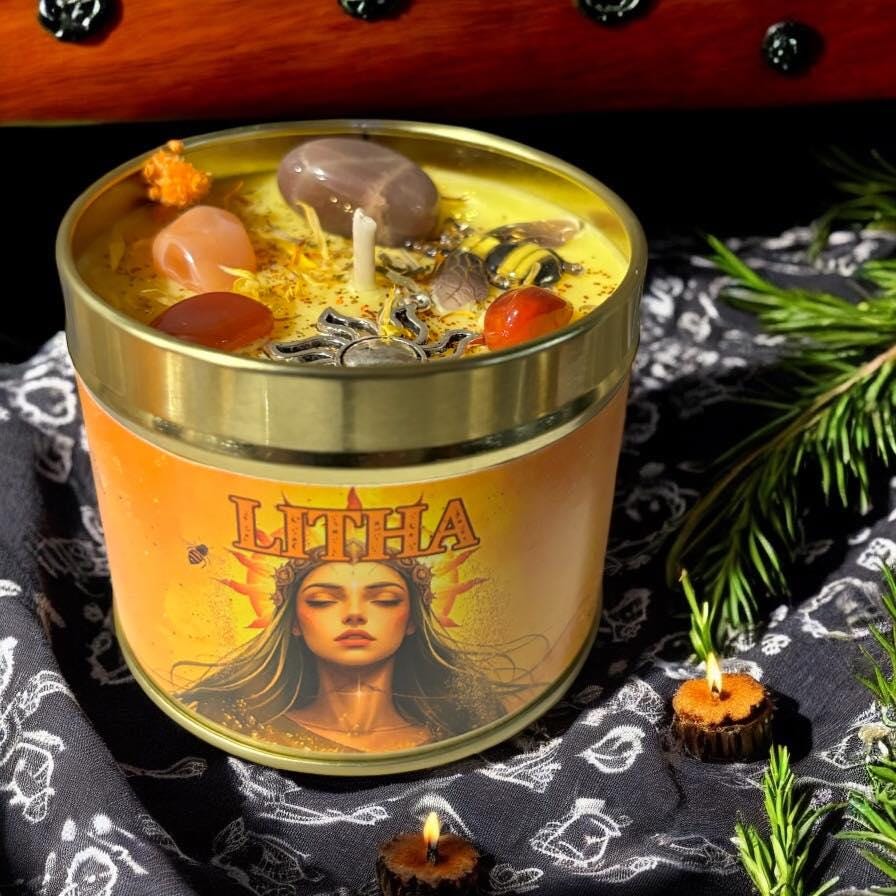 bougie Litha, sabbat de Litha, solstice d'été, summer, Litha, box Litha