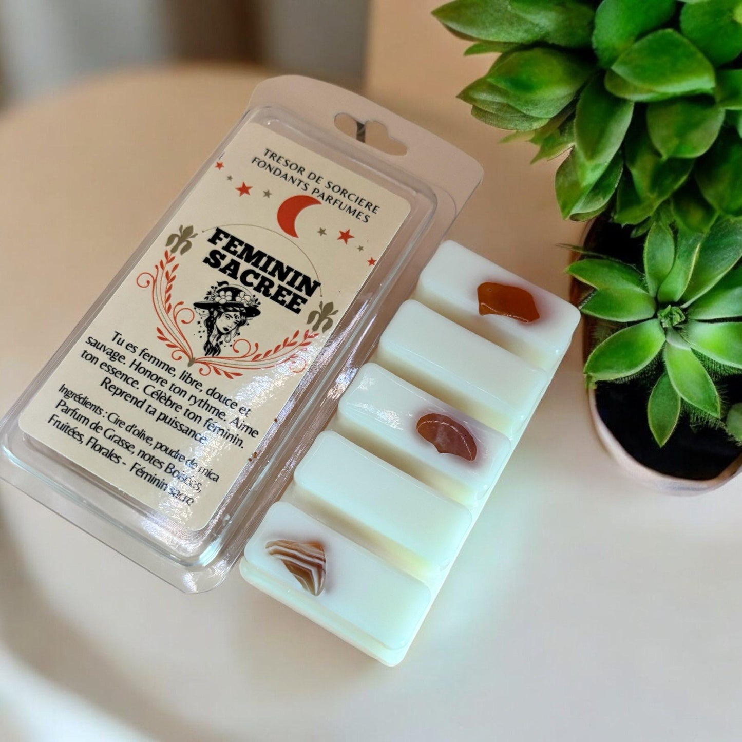coffrets de fondants parfumés, coffret fondants d'intention, coffret cadeau fondants de cire, fondants sorcière, fondants d'intention