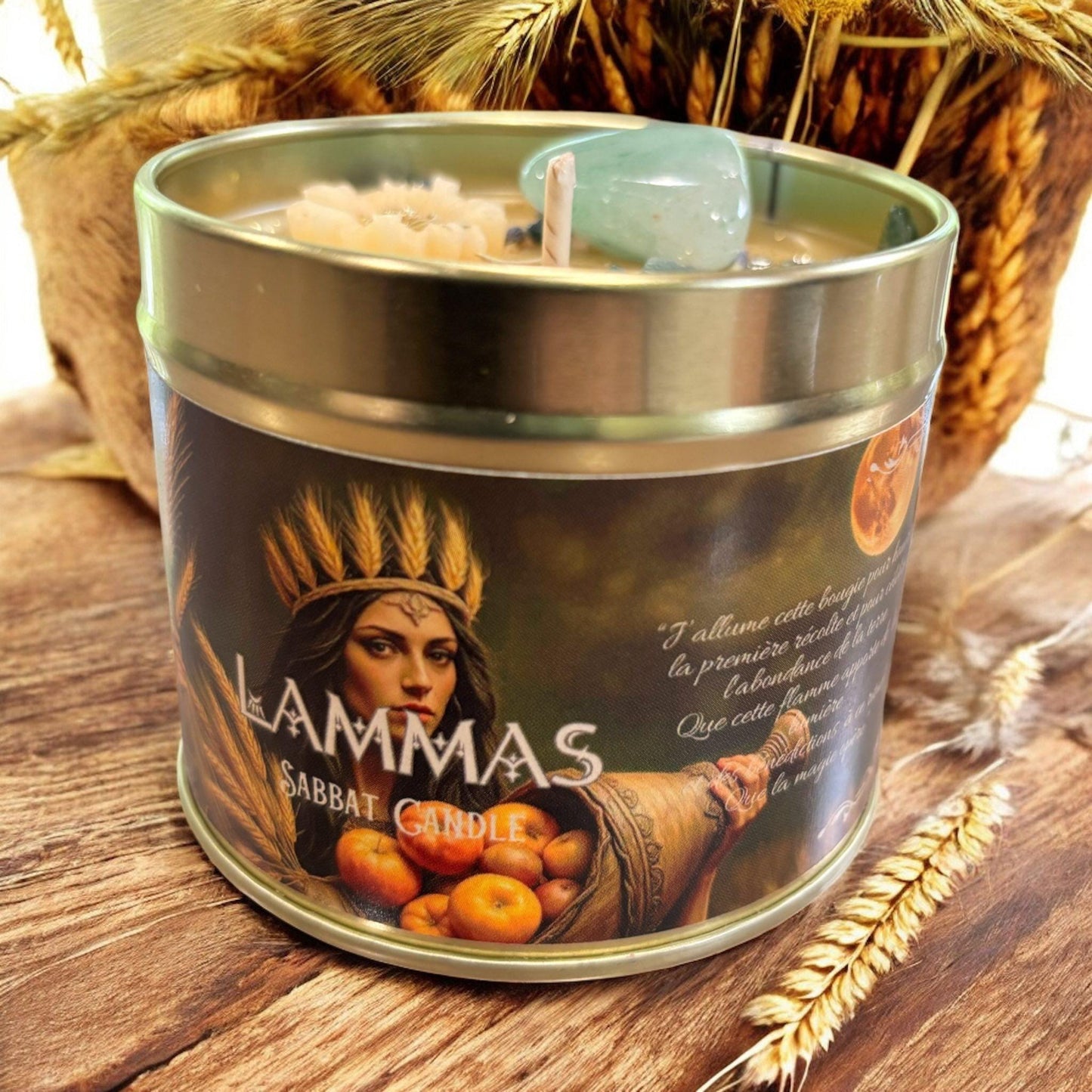 Bougie de Lammas, bougie de Lughnasadh, sabbat de Lammas, bougie rituelle, bougie sabbat Lammas