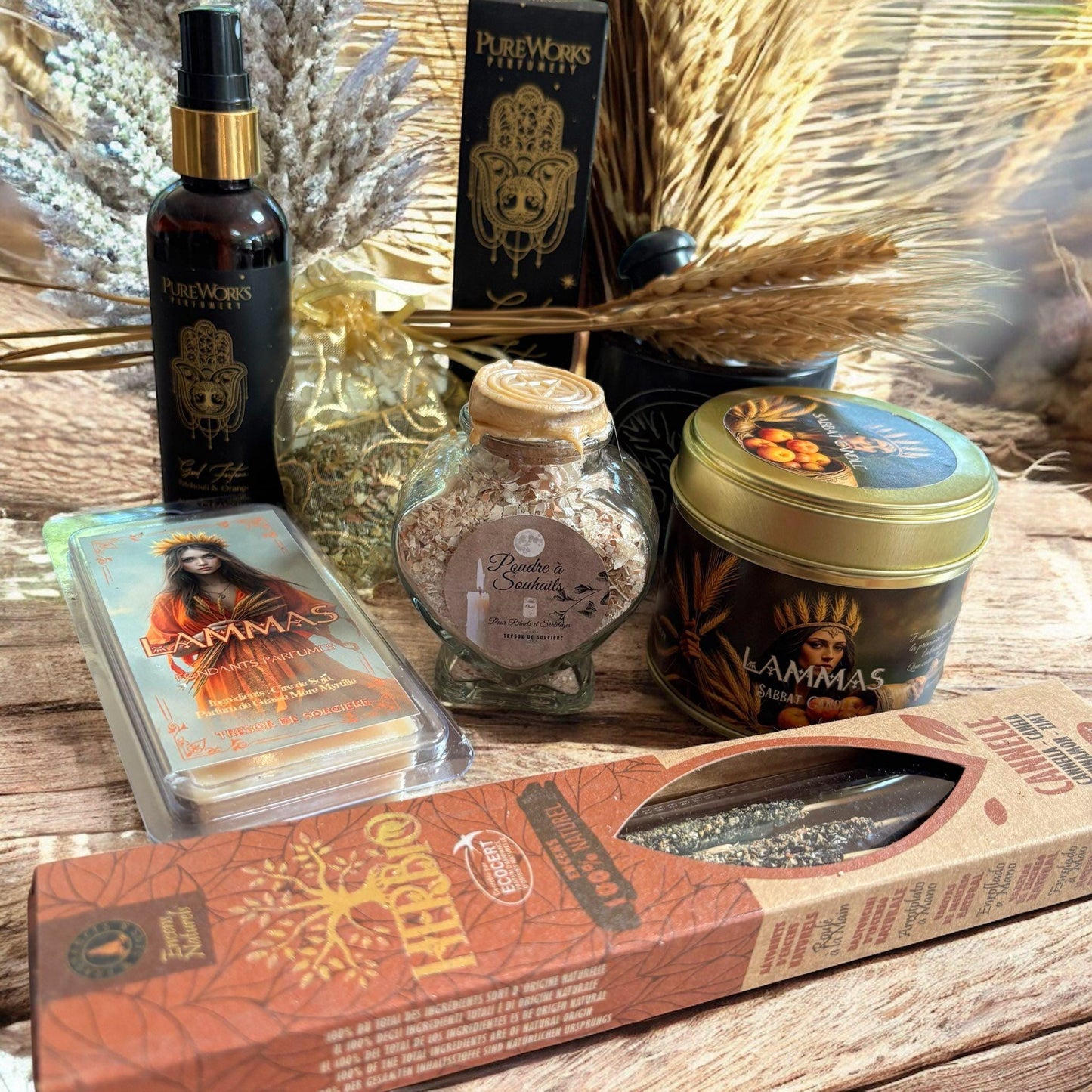 Box de Lammas, box de Lughnasadh, witch box Lammas, bougie Lammas, witch box Lughnasadh, encens Lammas