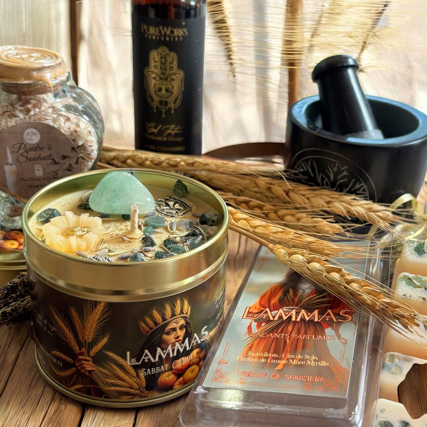 Box de Lammas, box de Lughnasadh, witch box Lammas, bougie Lammas, witch box Lughnasadh, encens Lammas