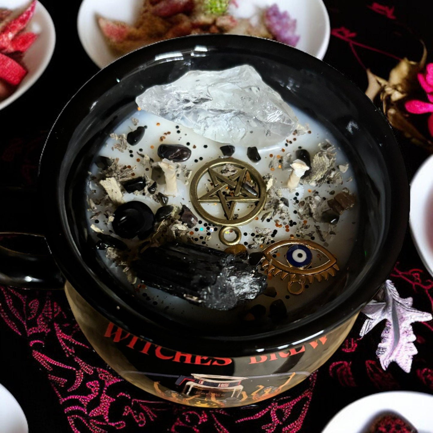 Bougie mug sorcière "witches brew", bougie artisanale, bougie sorcière