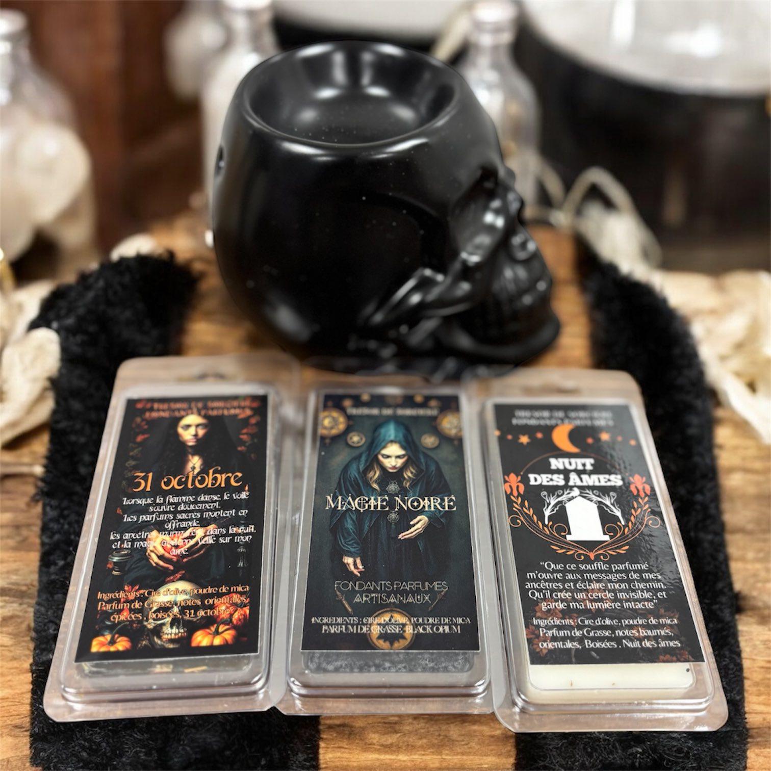 Pack fondants de cire parfumés et brûleur à cire, fondants samhain,
