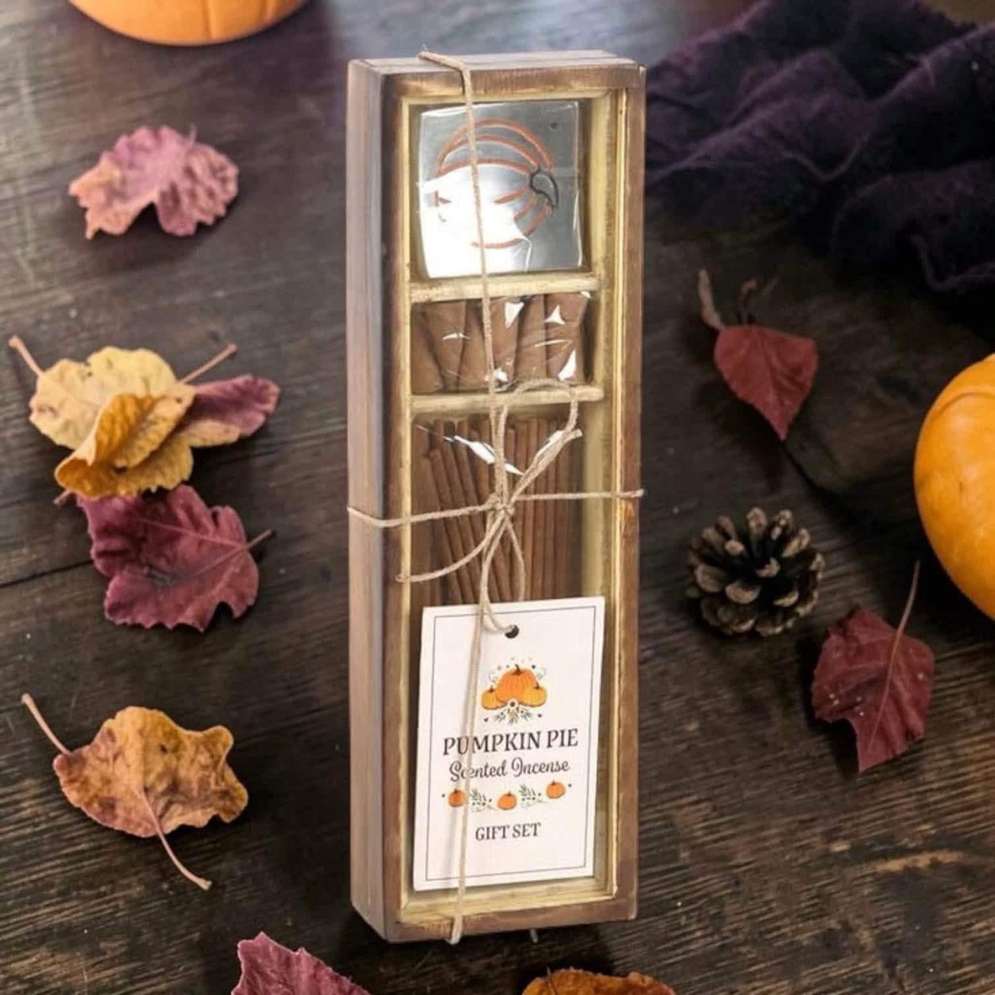 boîte d'encens pumpkin coffret en bois