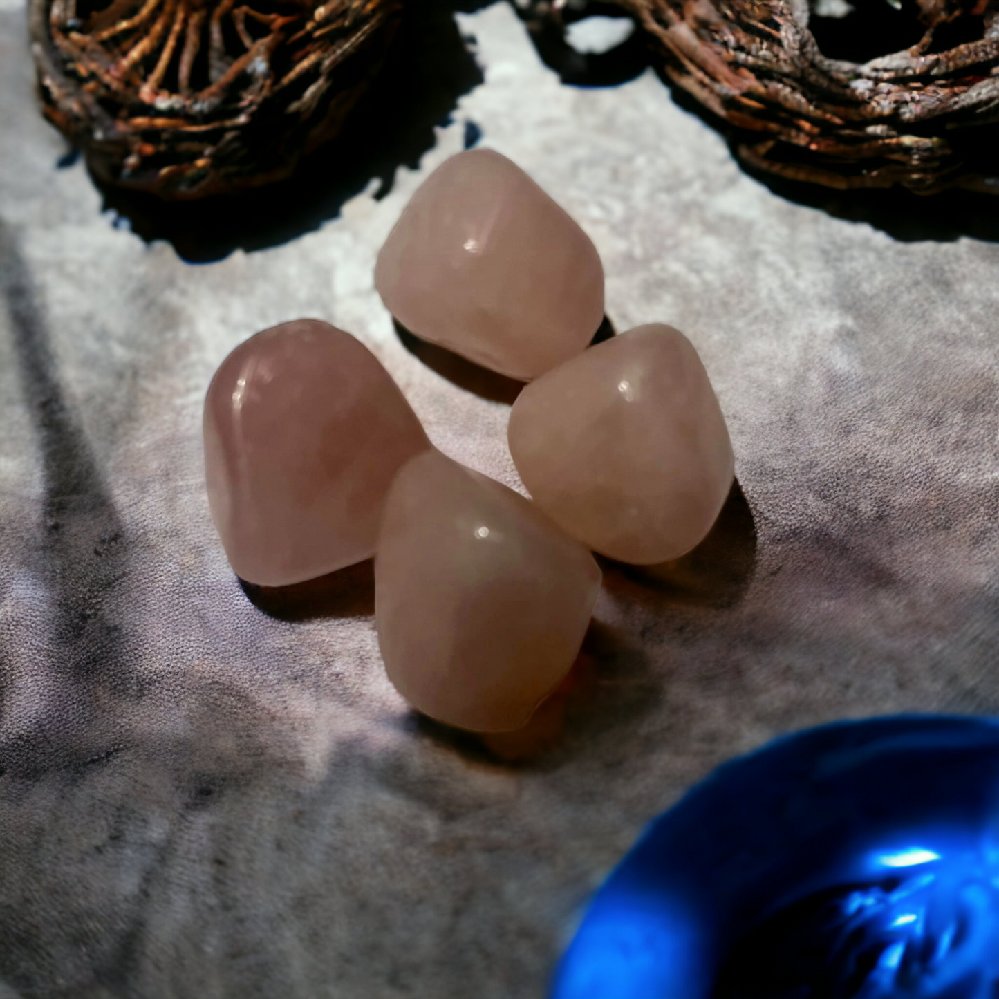 Cristaux quartz rose roulé, pierre quartz rose