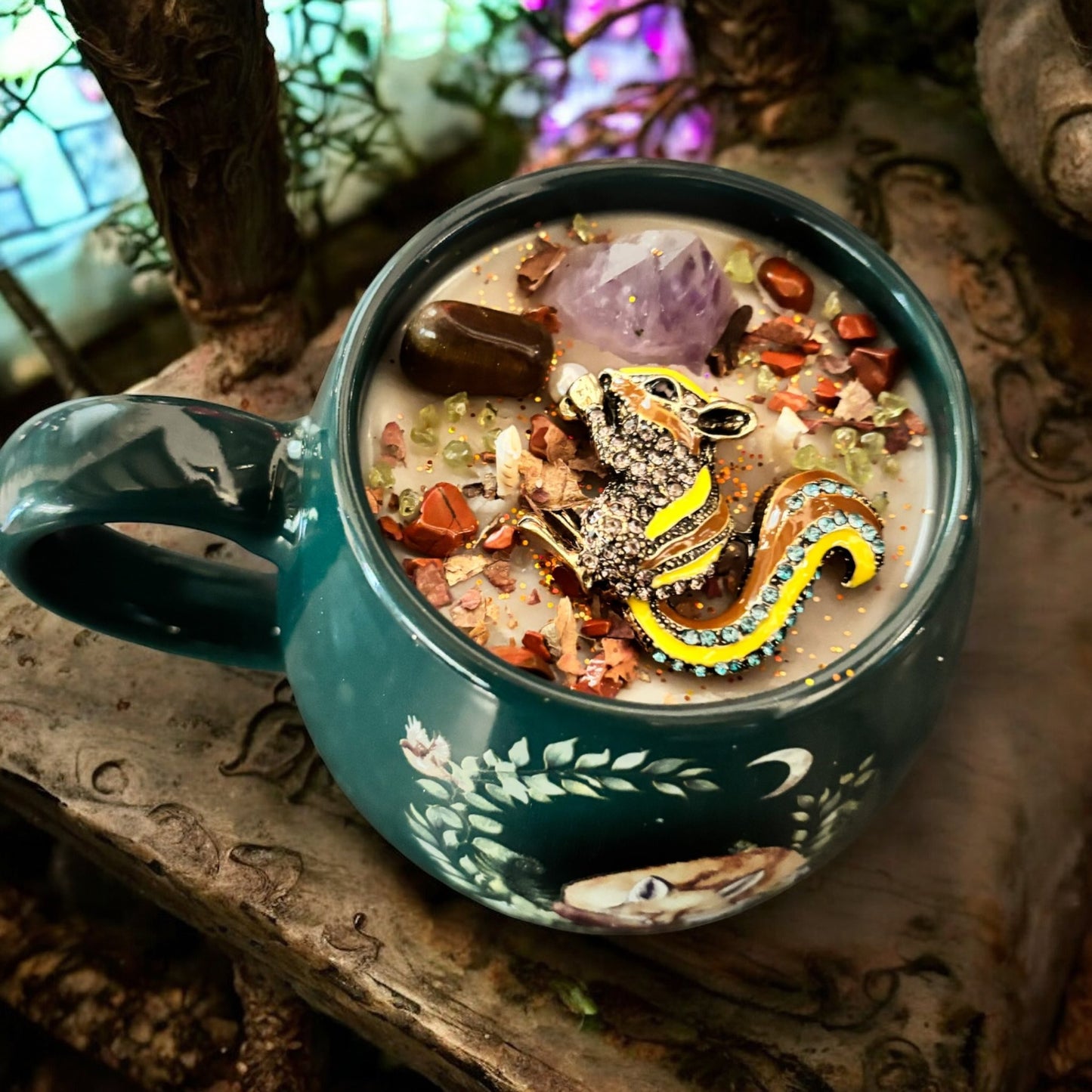 Bougie "esprit de la forêt, bougie mug, bougie sorcière