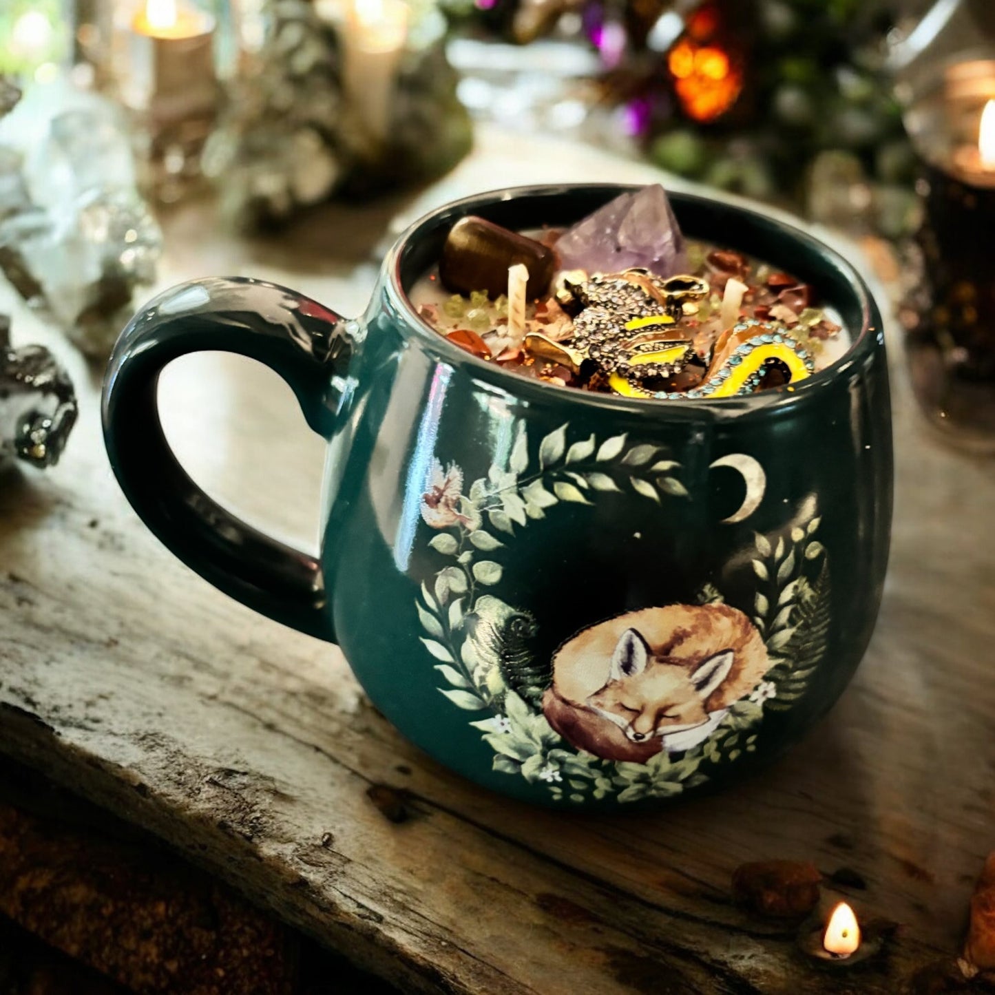 Bougie "esprit de la forêt, bougie mug, bougie sorcière