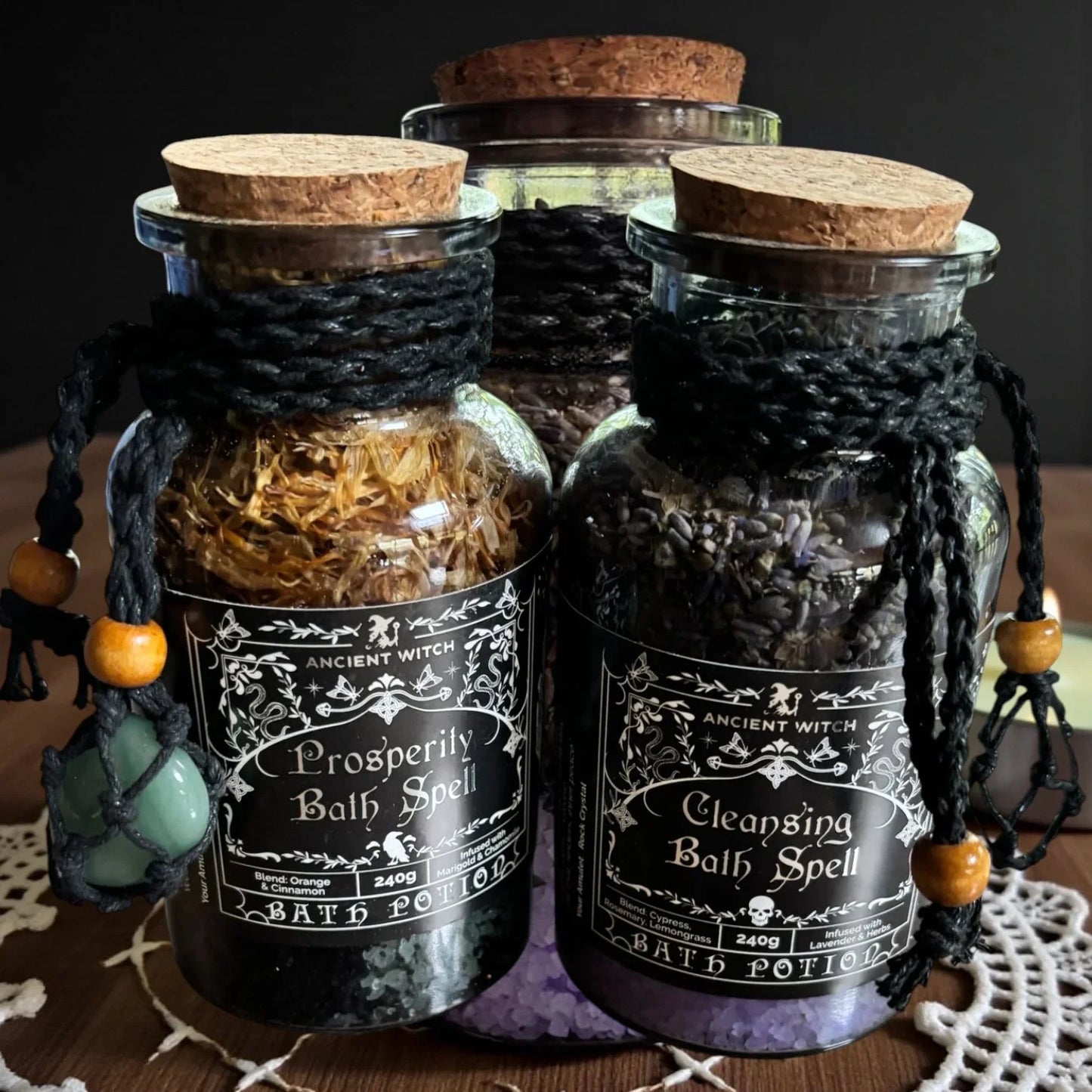 Rituel de Bain, sel de bain purifiant, sels de bain sorcière