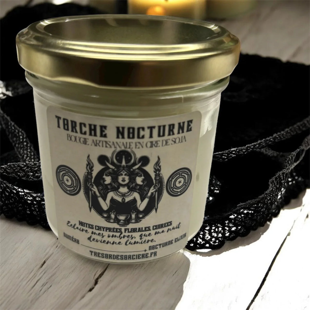 Bougie Torche Nocturne, bougie d'intention