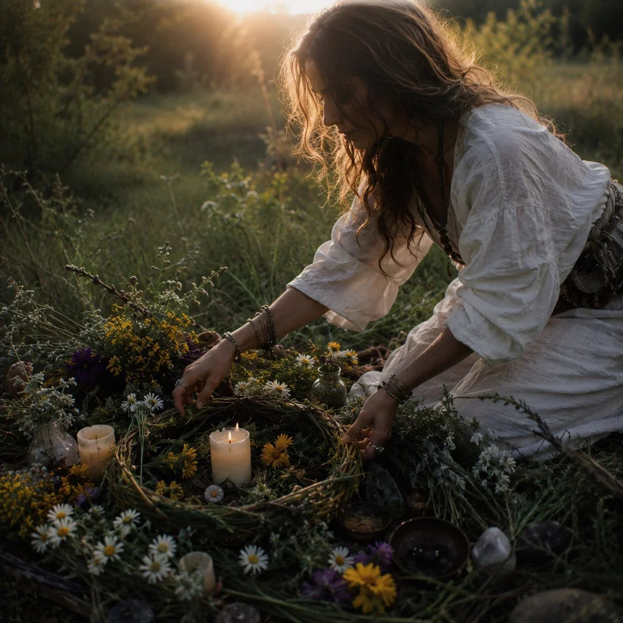 Autel solaire pour célébrer le sabbat de Litha et le solstice d’été