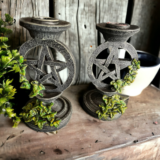 2 bougeoirs pentacle