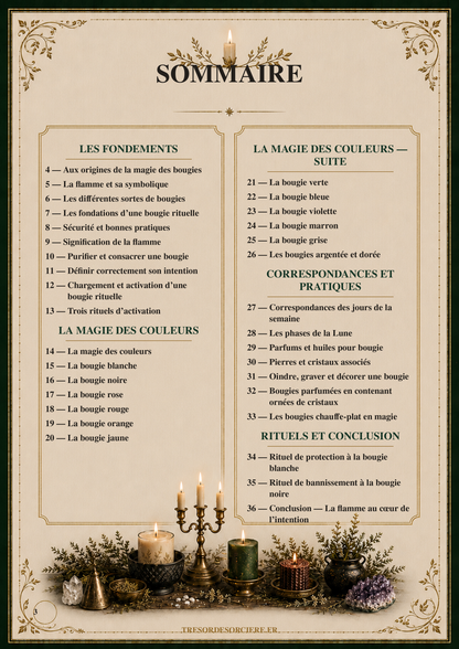 Téléchargement pages de grimoire "Magie des bougies" 36 pages